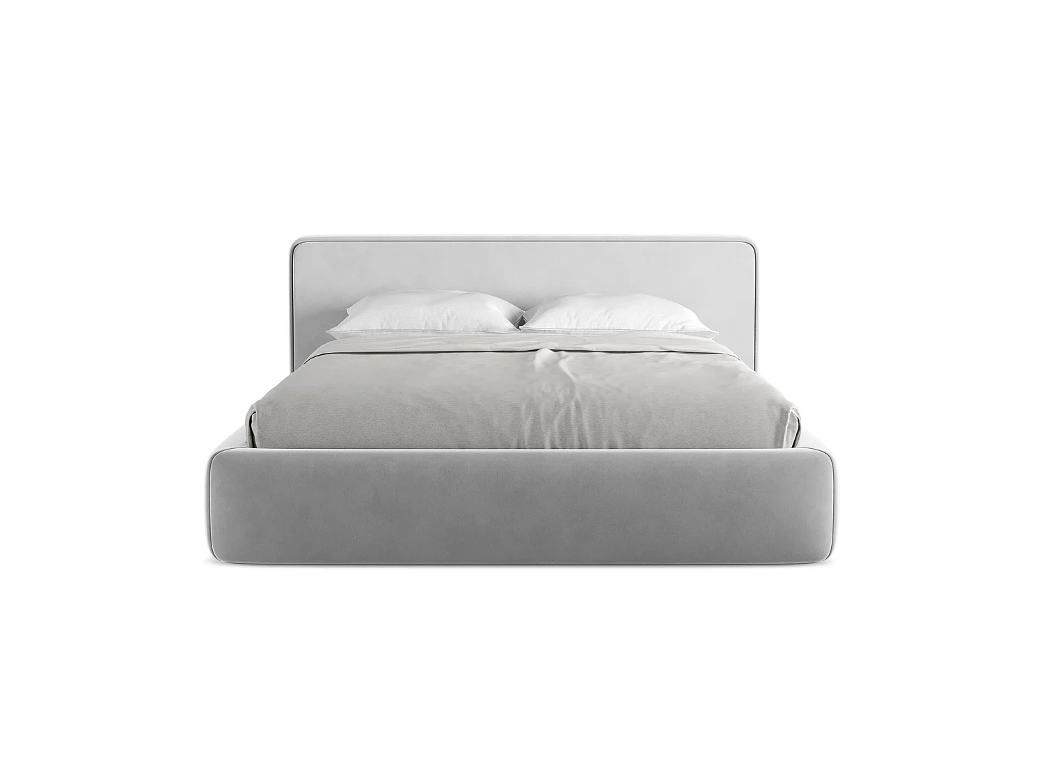 Bed met opbergruimte 200 x 225 - velours - grijs - FIRENZE