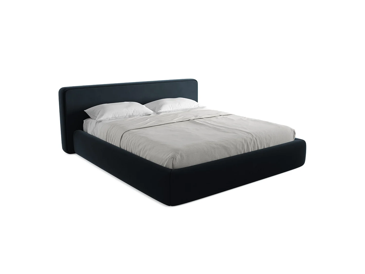 Lit coffre en velours 220 x 225 - bleu royal - FIRENZE