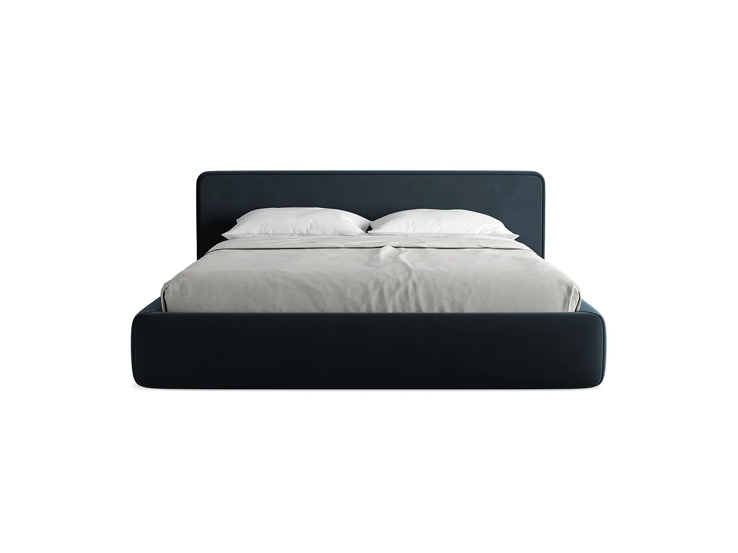 Lit coffre en velours 220 x 225 - bleu royal - FIRENZE