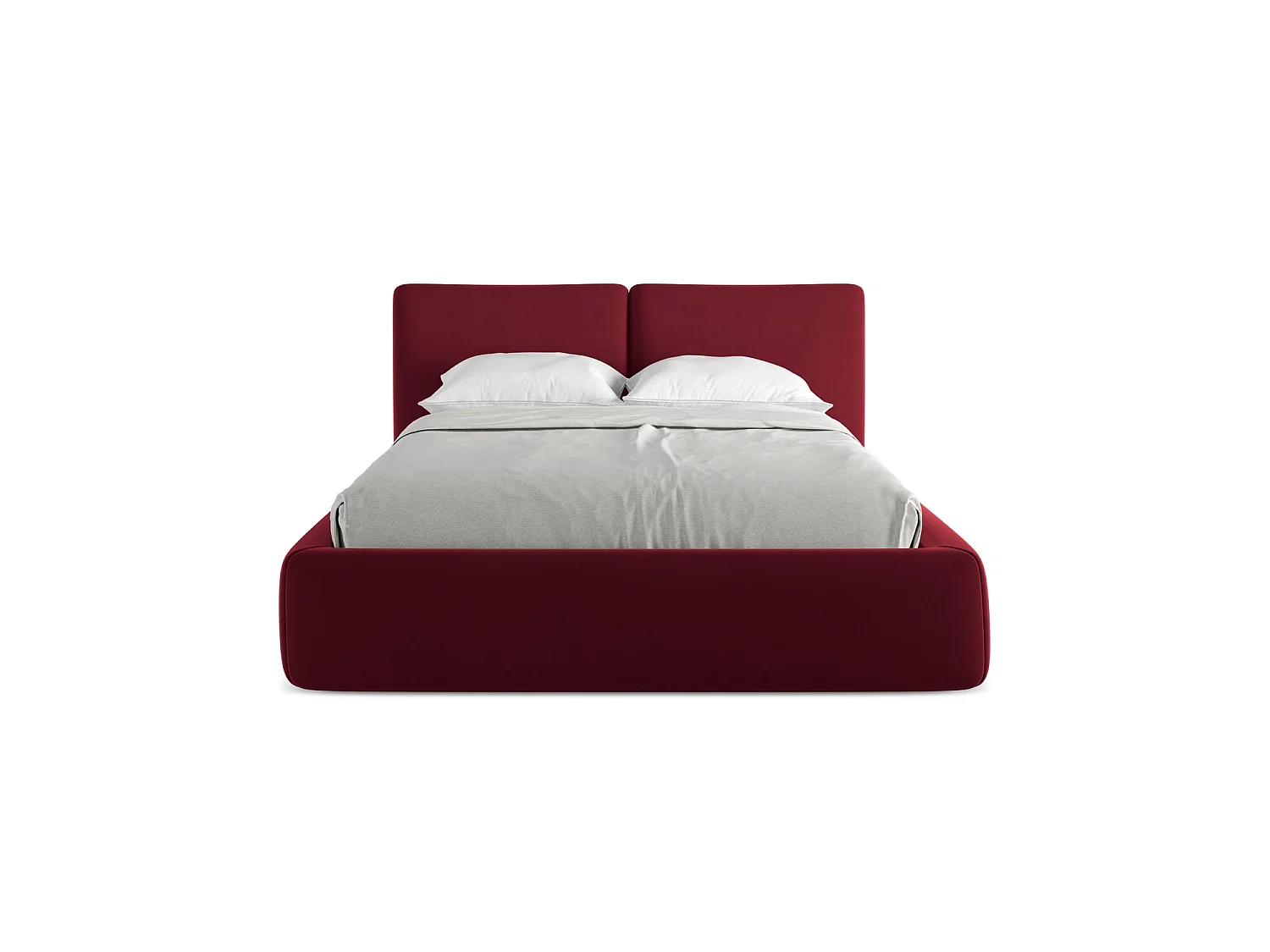 Lit coffre en velours 160 x 228 - bourgogne - MILANO