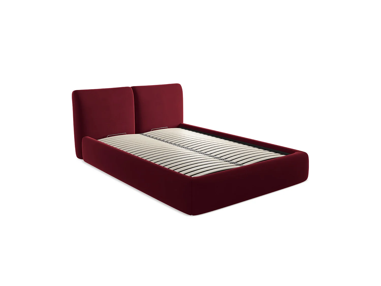 Lit coffre en velours 160 x 228 - bourgogne - MILANO