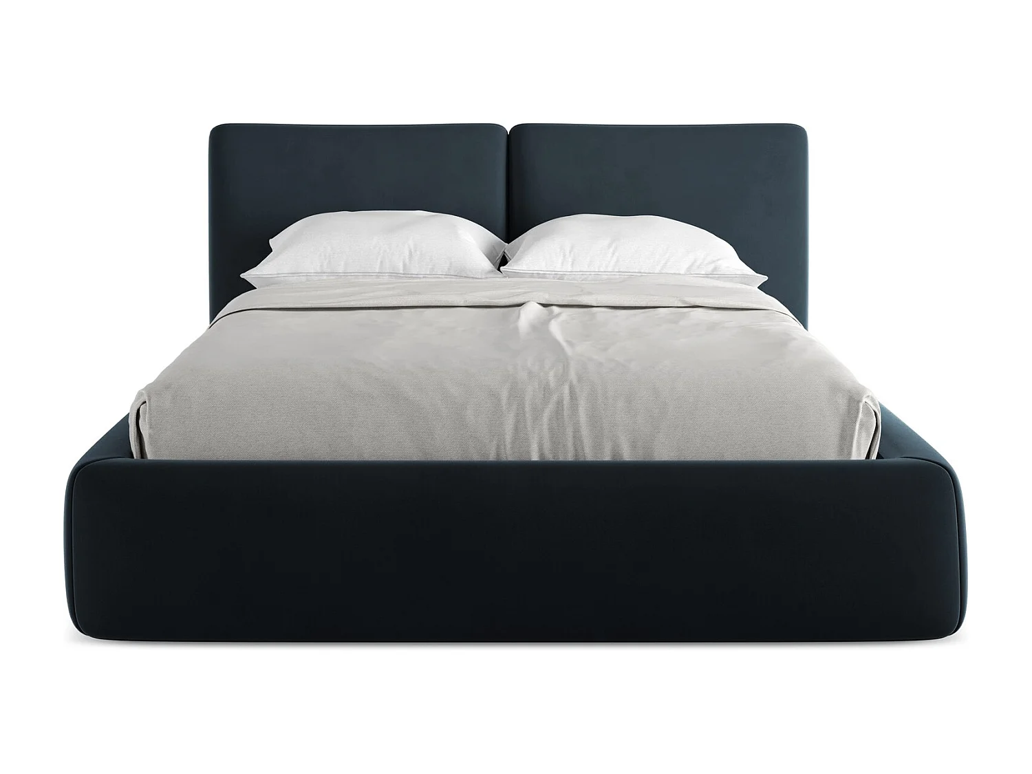 Lit coffre en velours 140 x 200 - bleu royal - HOKU