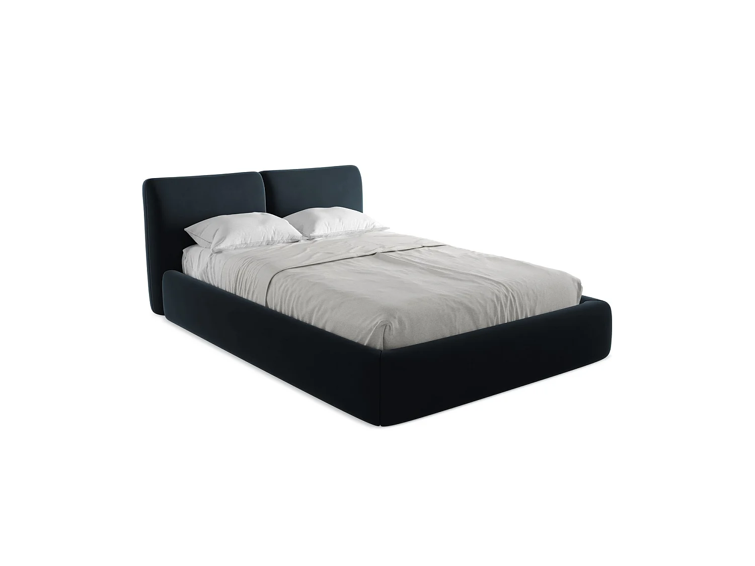 Lit coffre en velours 160 x 228 - bleu royal - MILANO