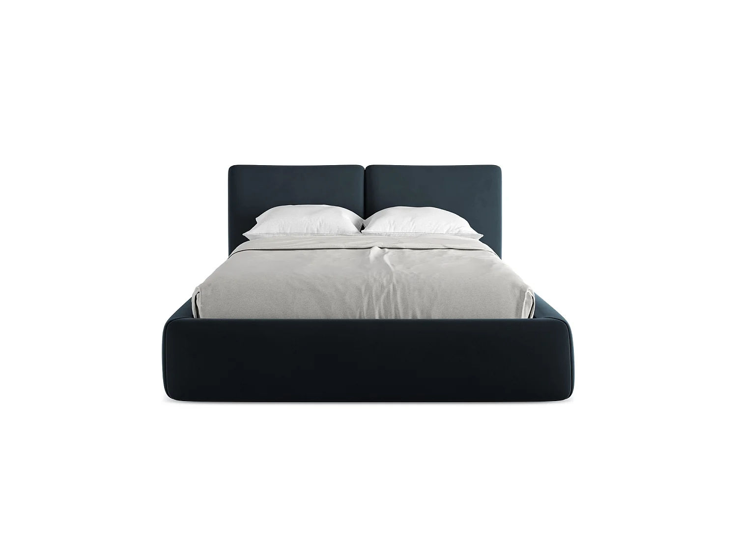 Lit coffre en velours 160 x 228 - bleu royal - MILANO