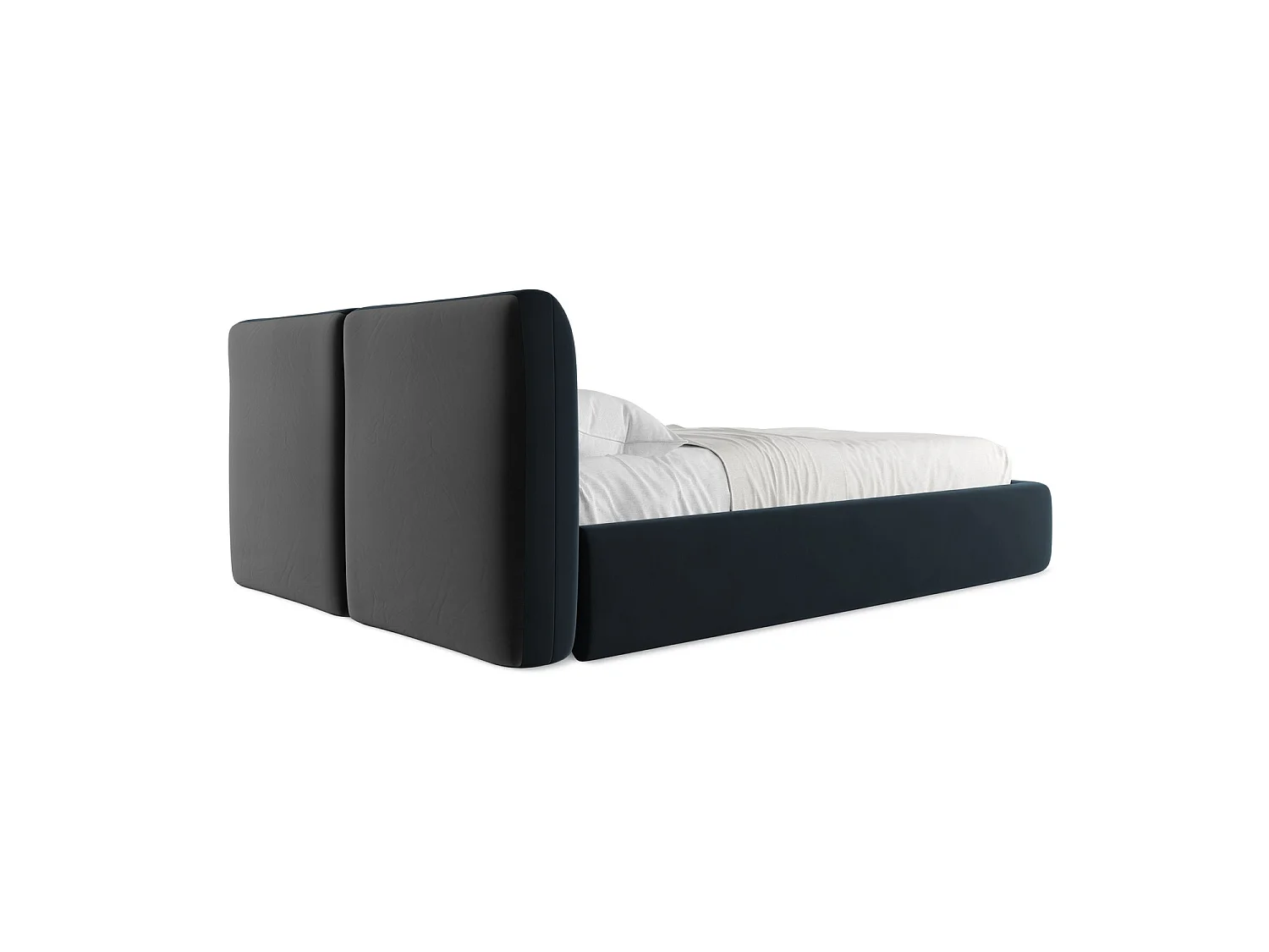 Lit coffre en velours 160 x 228 - bleu royal - MILANO
