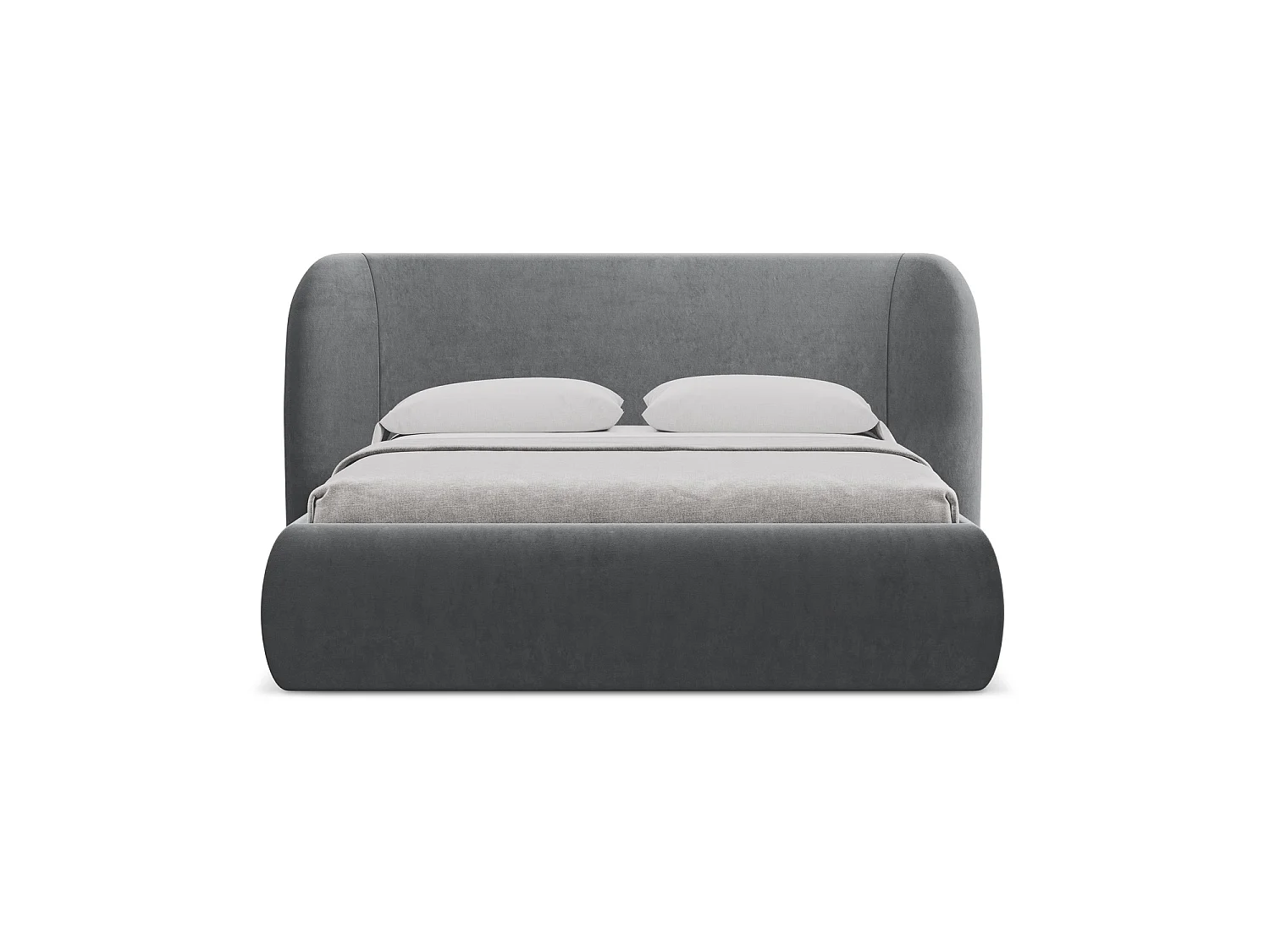 Lit coffre en velours 230 x 215 - acier - TRIESTE