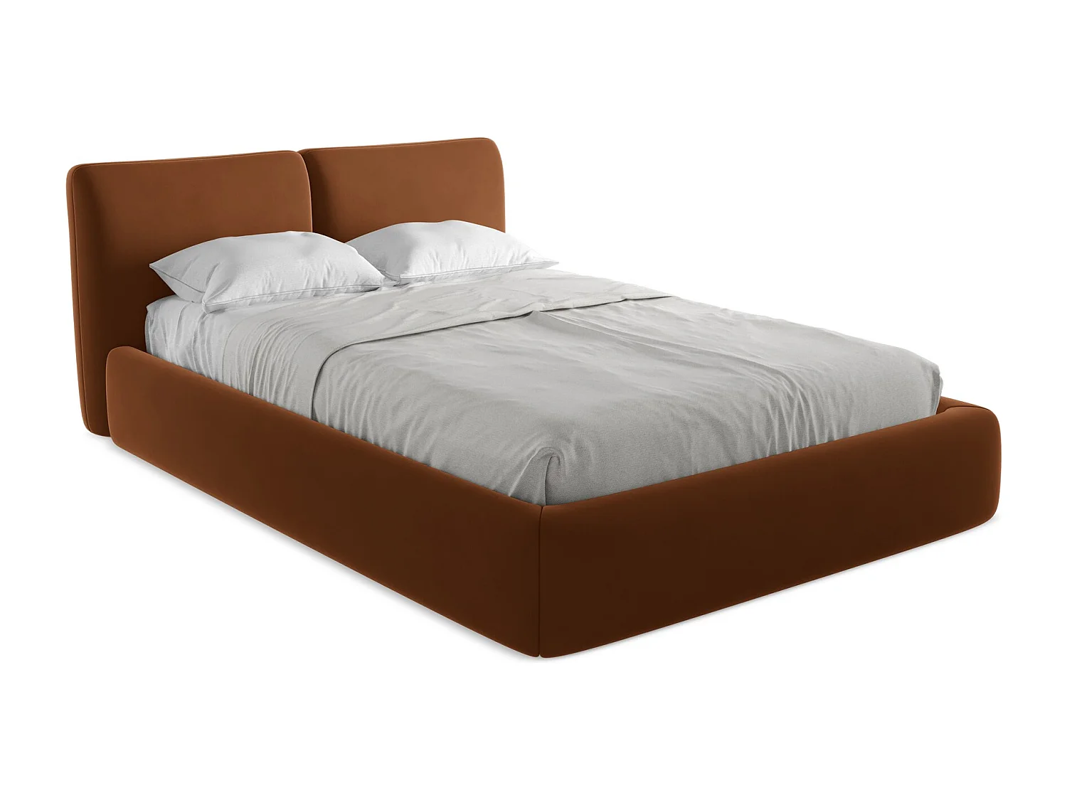 Bed met opbergruimte 160 x 228 - velours - terracotta - HOKU