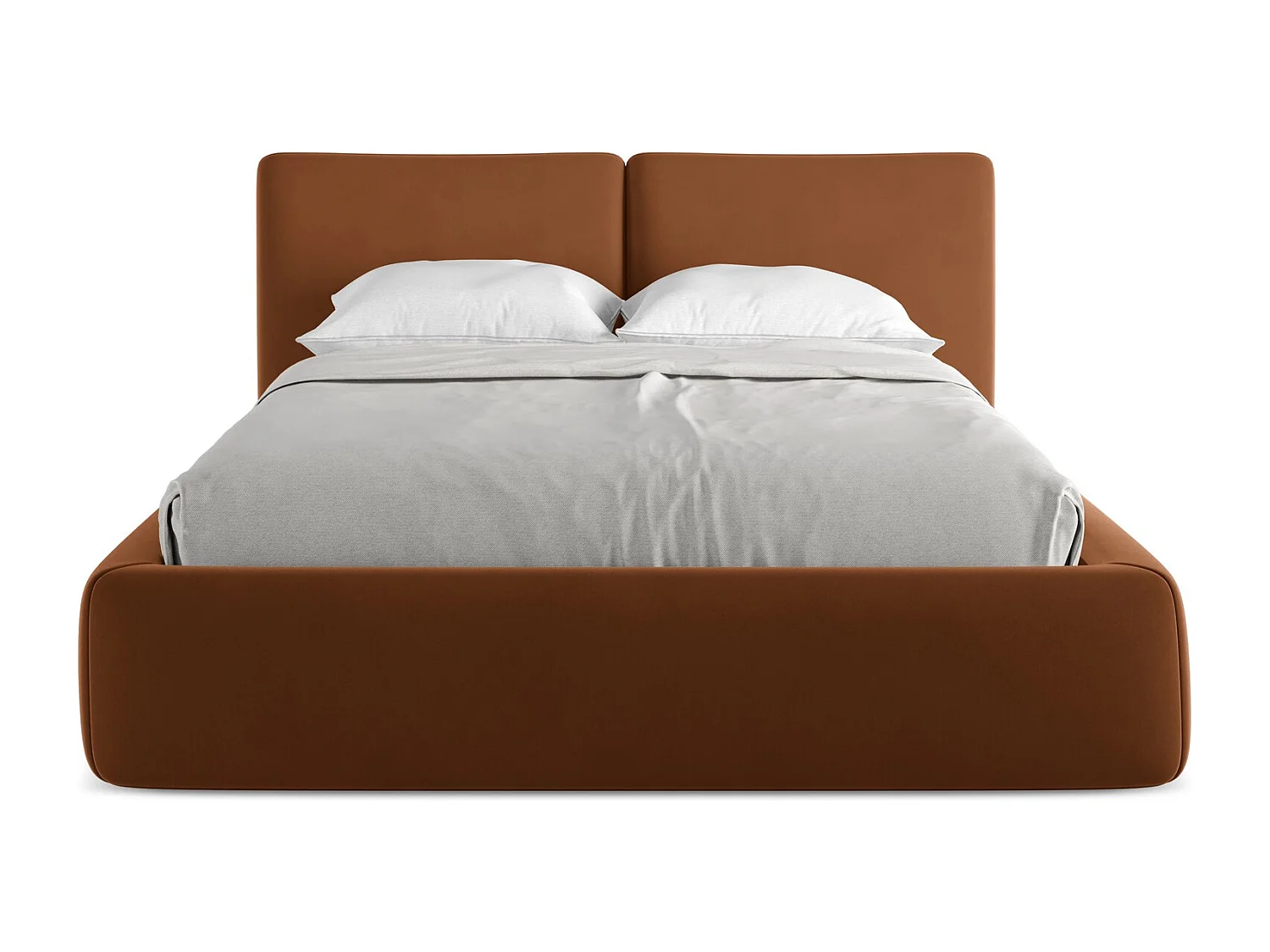 Bed met opbergruimte 160 x 228 - velours - terracotta - HOKU
