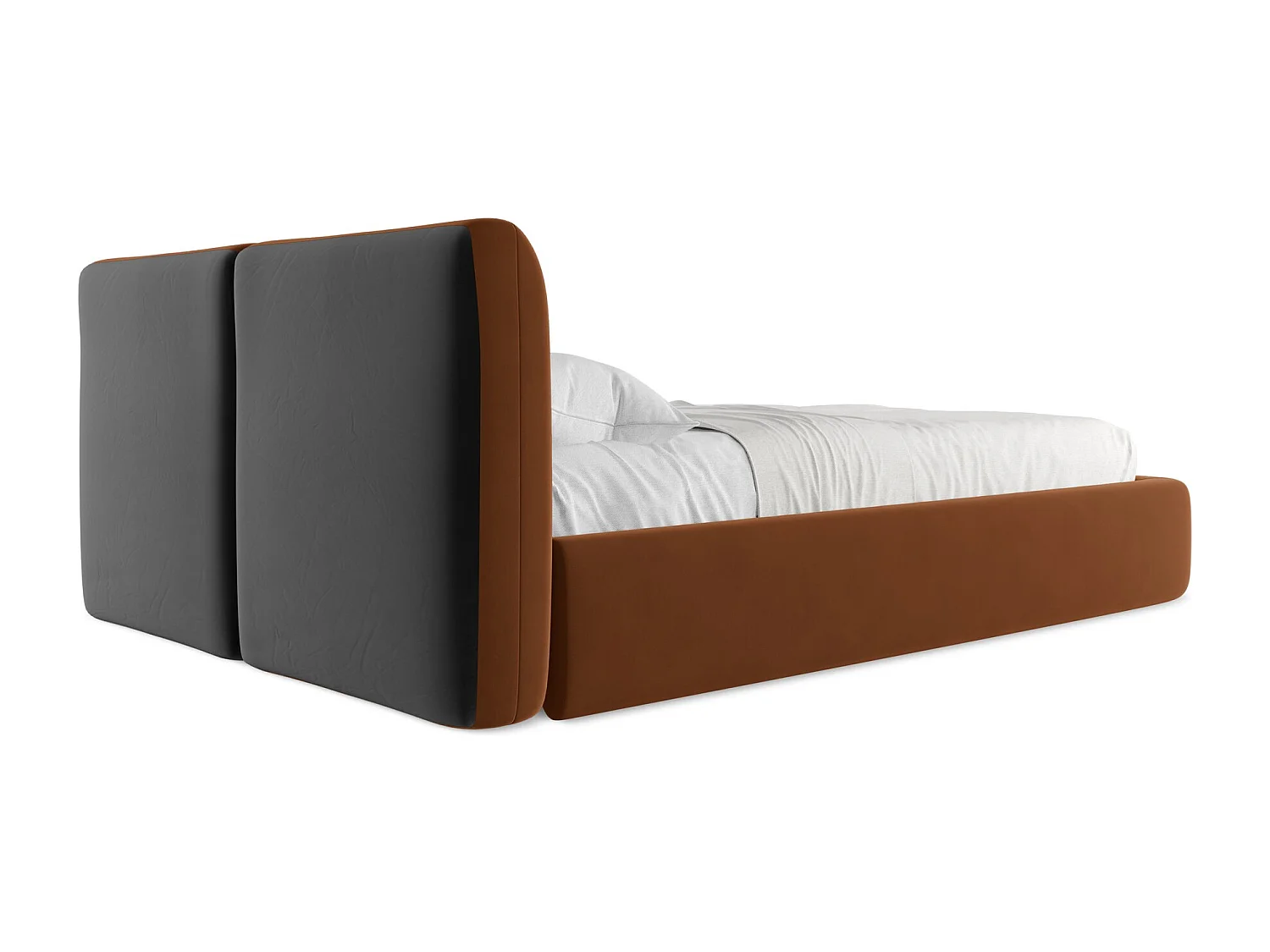 Bed met opbergruimte 160 x 228 - velours - terracotta - HOKU