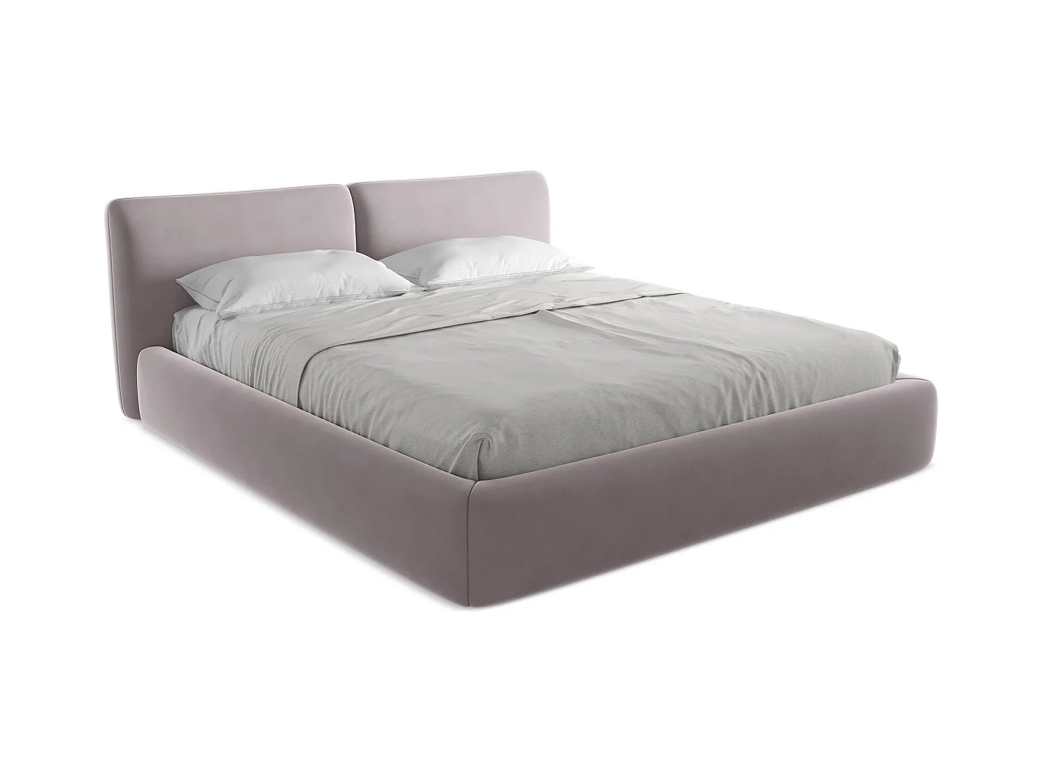 Lit coffre en velours 180 x 200 - lavande - HOKU