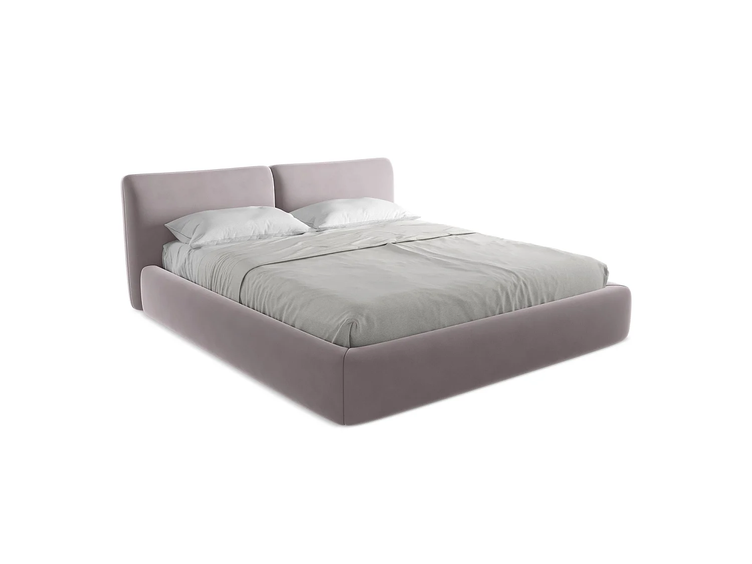 Lit coffre en velours 200 x 228 - lavande - MILANO
