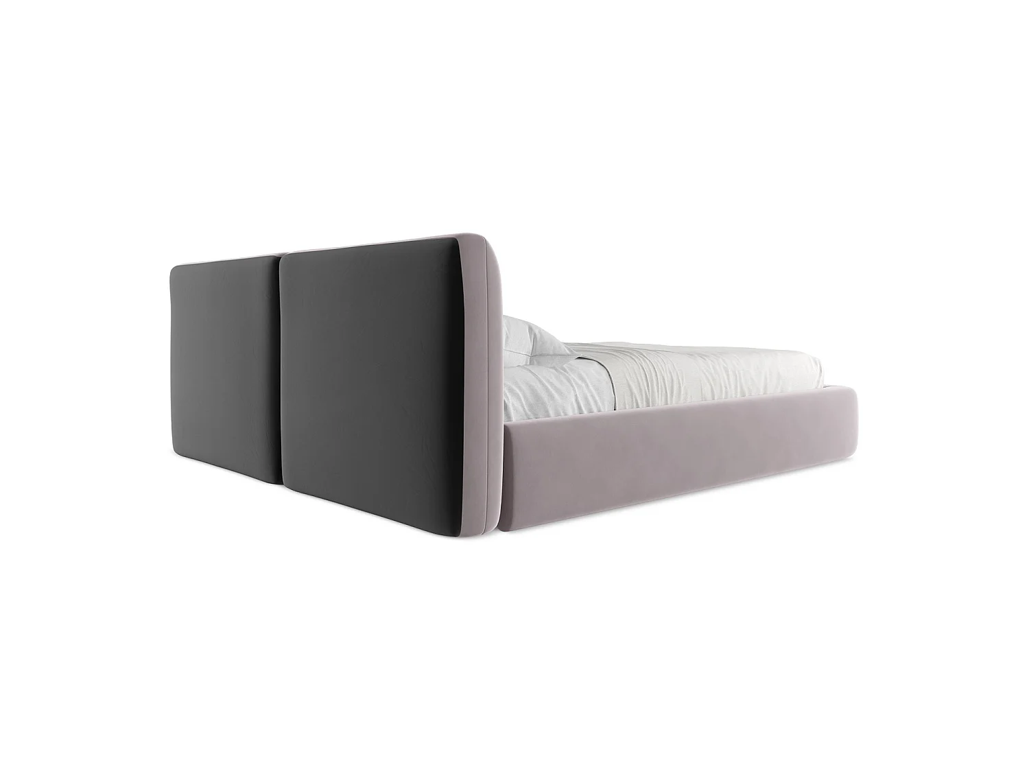 Lit coffre en velours 200 x 228 - lavande - MILANO