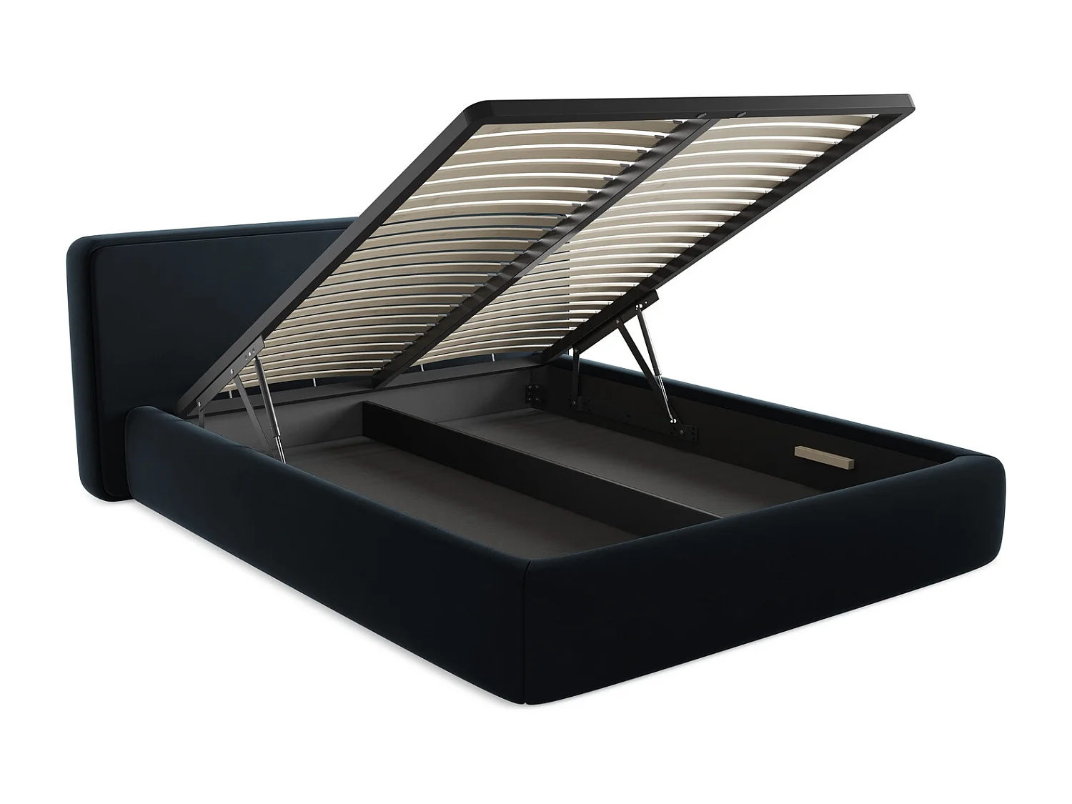 Łóżko 200 x 225 - z weluru - królewski niebieski - KIANA