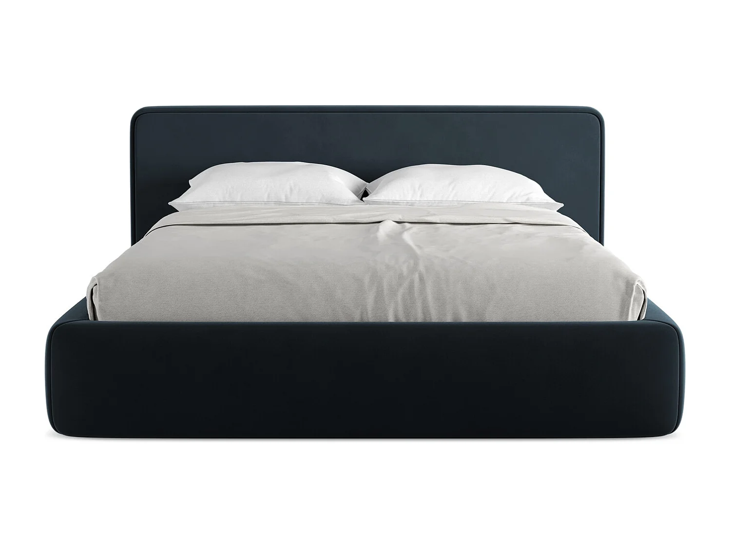 Lit coffre en velours 160 x 200 - bleu royal - KIANA