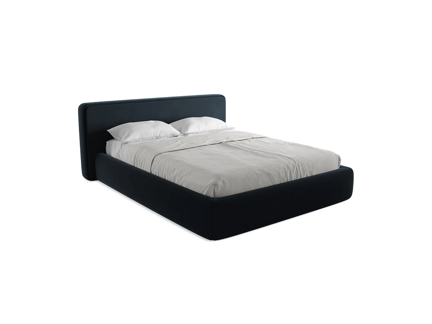 Bed met opbergruimte 200 x 225 - velours - koningsblauw - FIRENZE