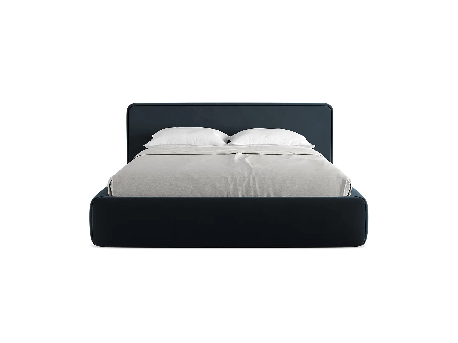Bed met opbergruimte 200 x 225 - velours - koningsblauw - FIRENZE
