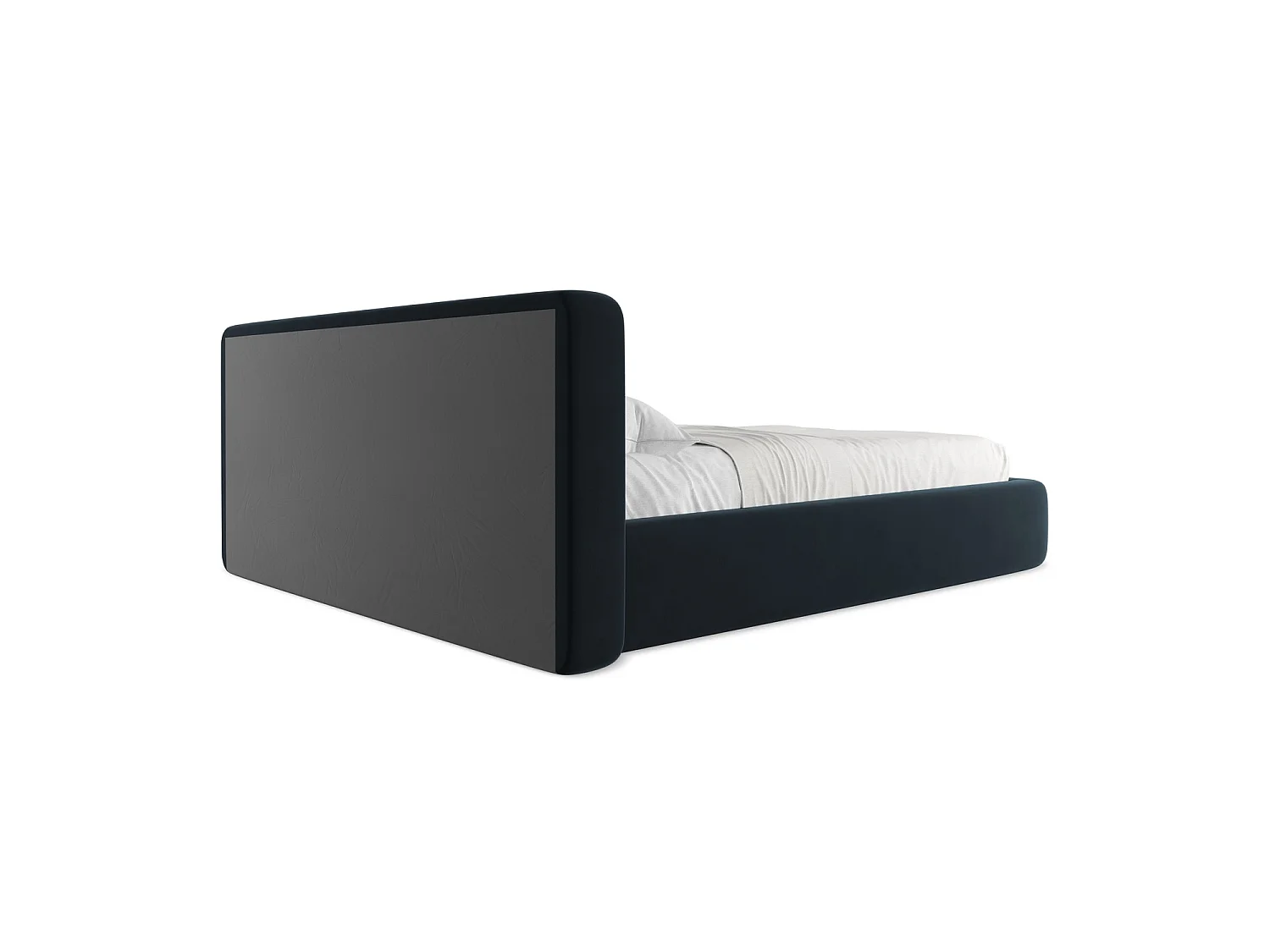 Bed met opbergruimte 200 x 225 - velours - koningsblauw - FIRENZE
