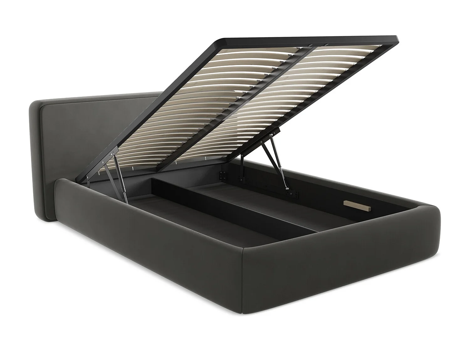 Lit coffre en velours 140 x 200 - acier - KIANA