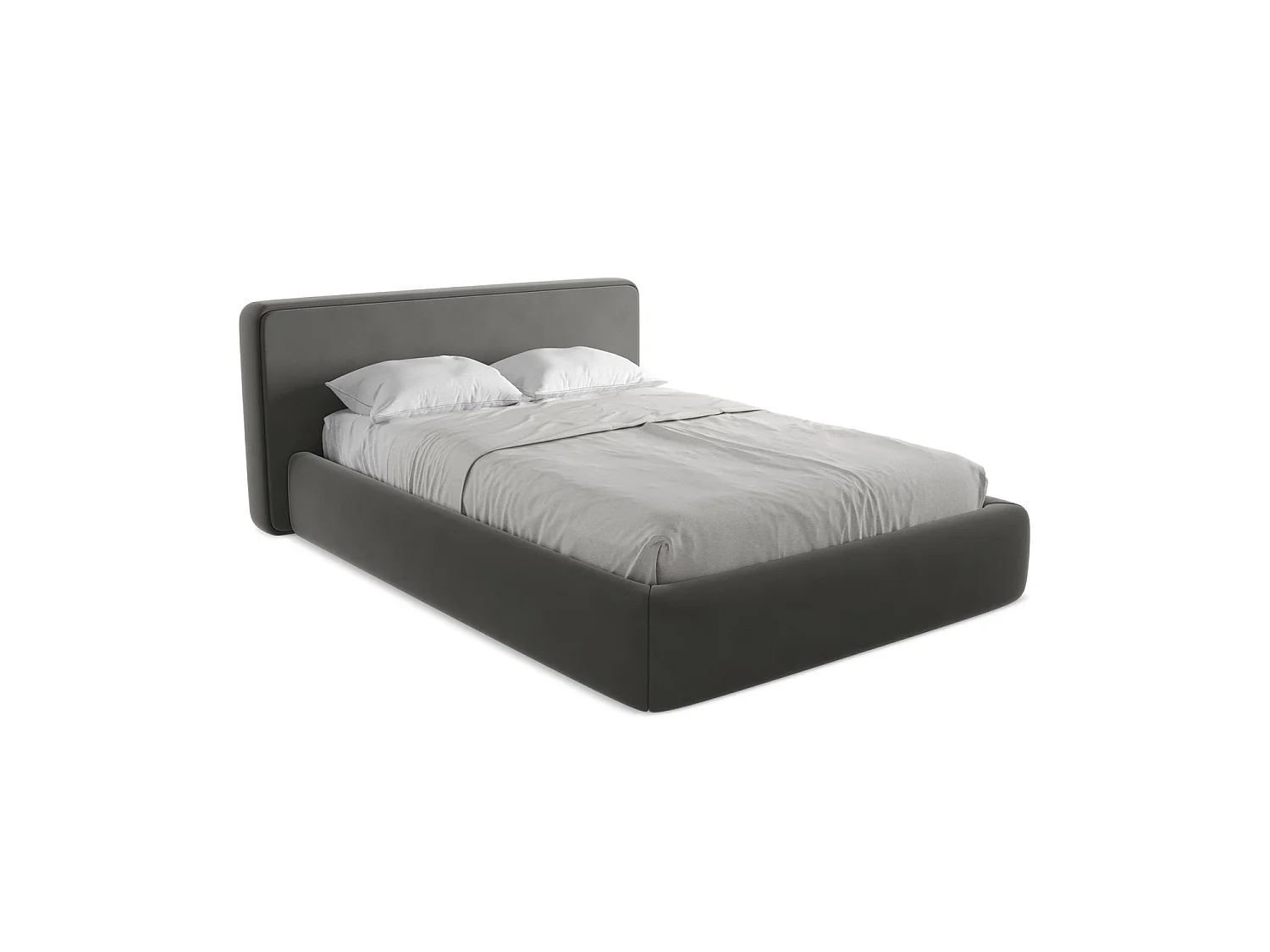 Lit coffre en velours 180 x 225 - acier - FIRENZE