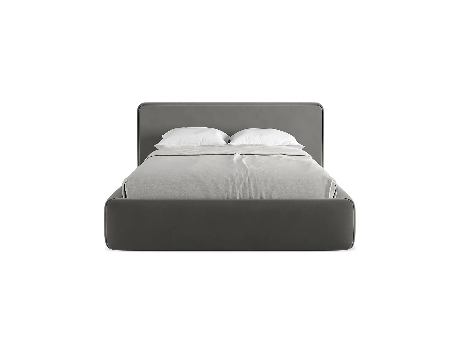 Lit coffre en velours 180 x 225 - acier - FIRENZE