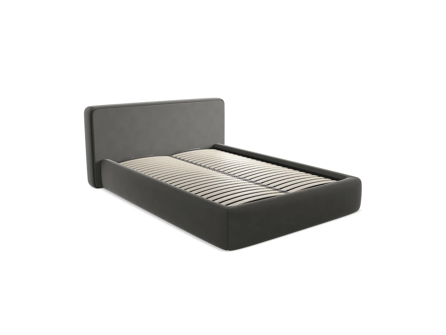 Lit coffre en velours 180 x 225 - acier - FIRENZE