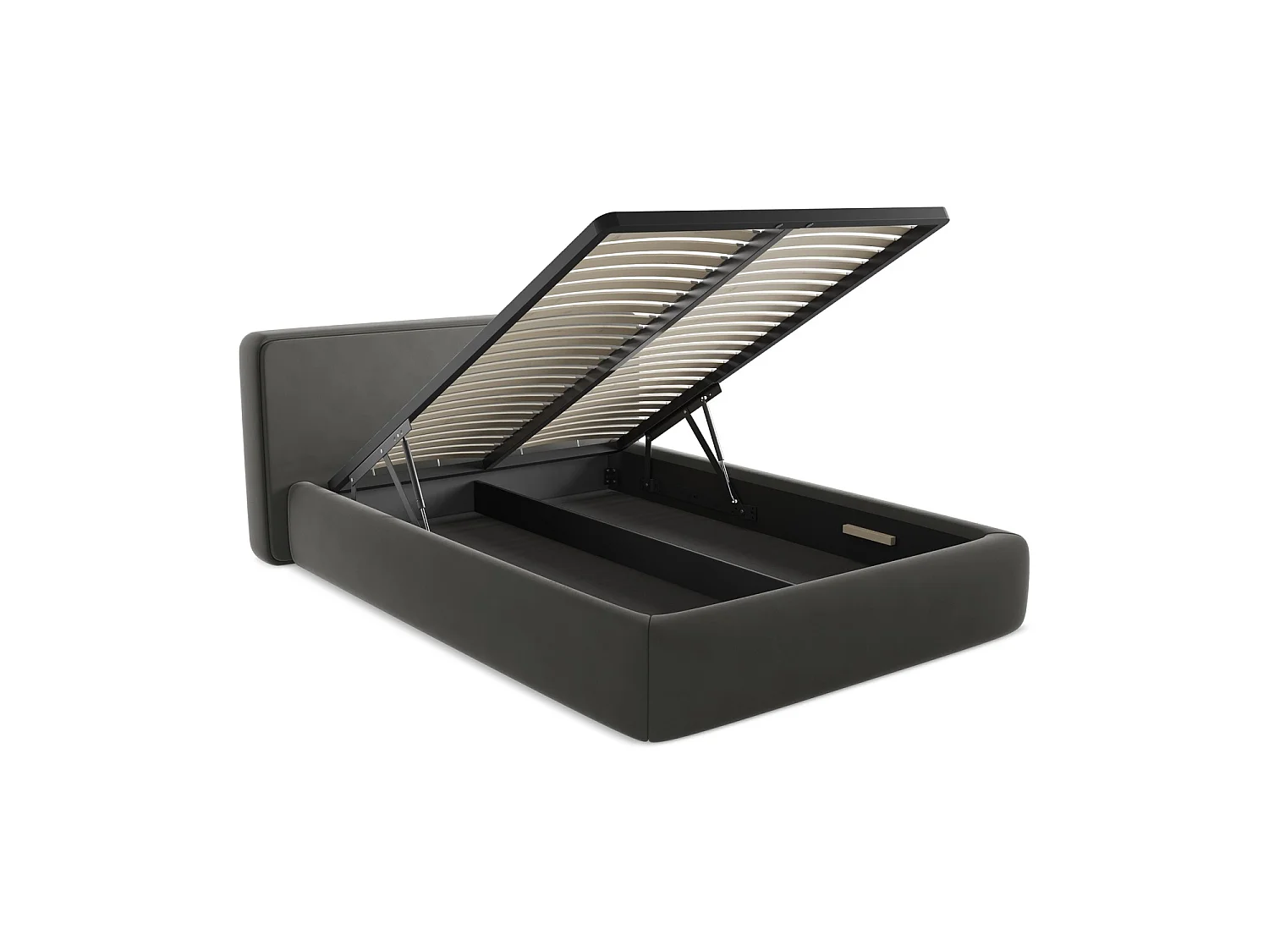 Lit coffre en velours 180 x 225 - acier - FIRENZE