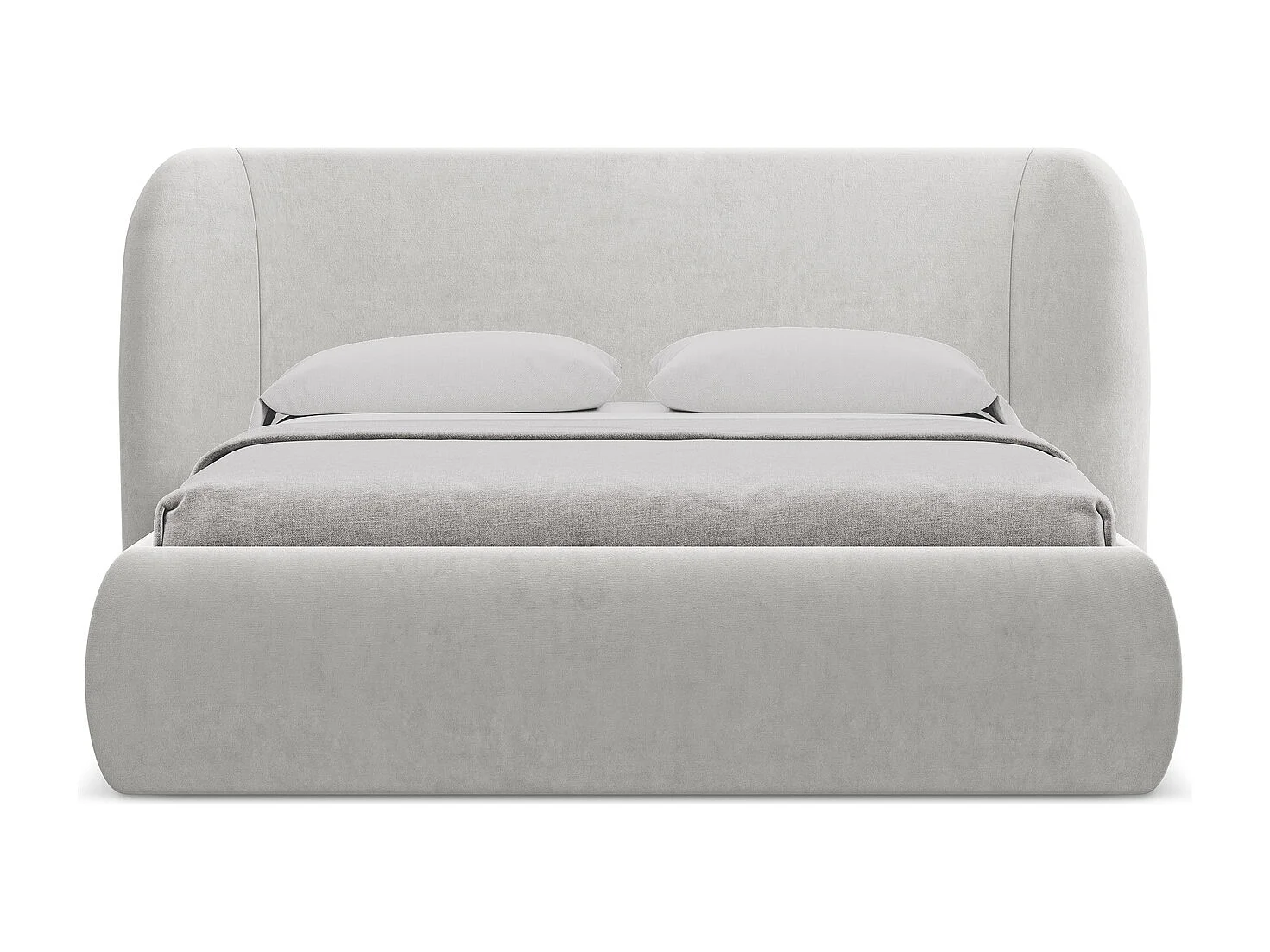 Lit coffre en velours 140 x 200 - argent - HAUKE