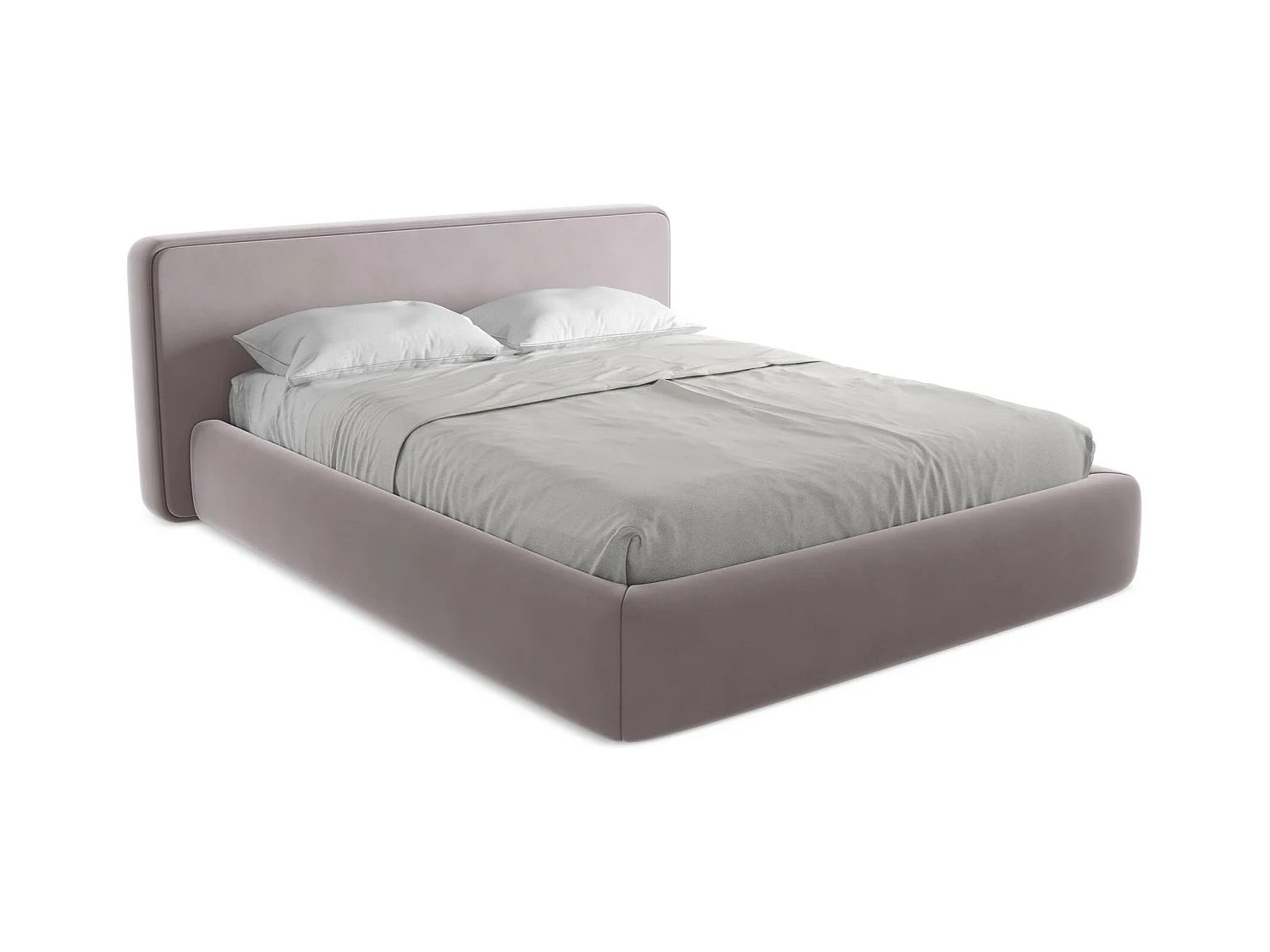 Bett mit Bettkasten - 200 x 225 - Samt - Lavendel - KIANA
