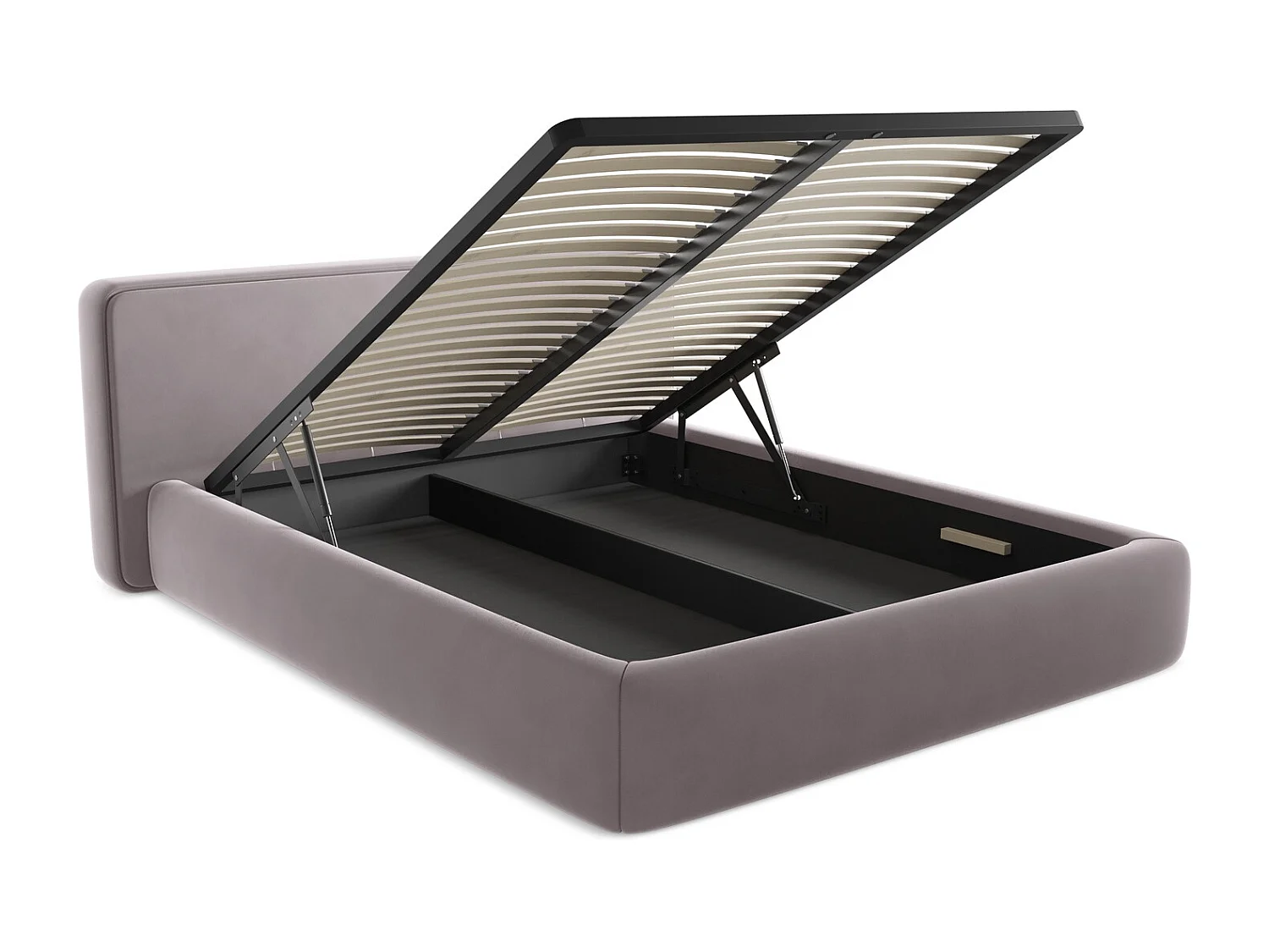 Lit coffre en velours 160 x 200 - lavande - KIANA