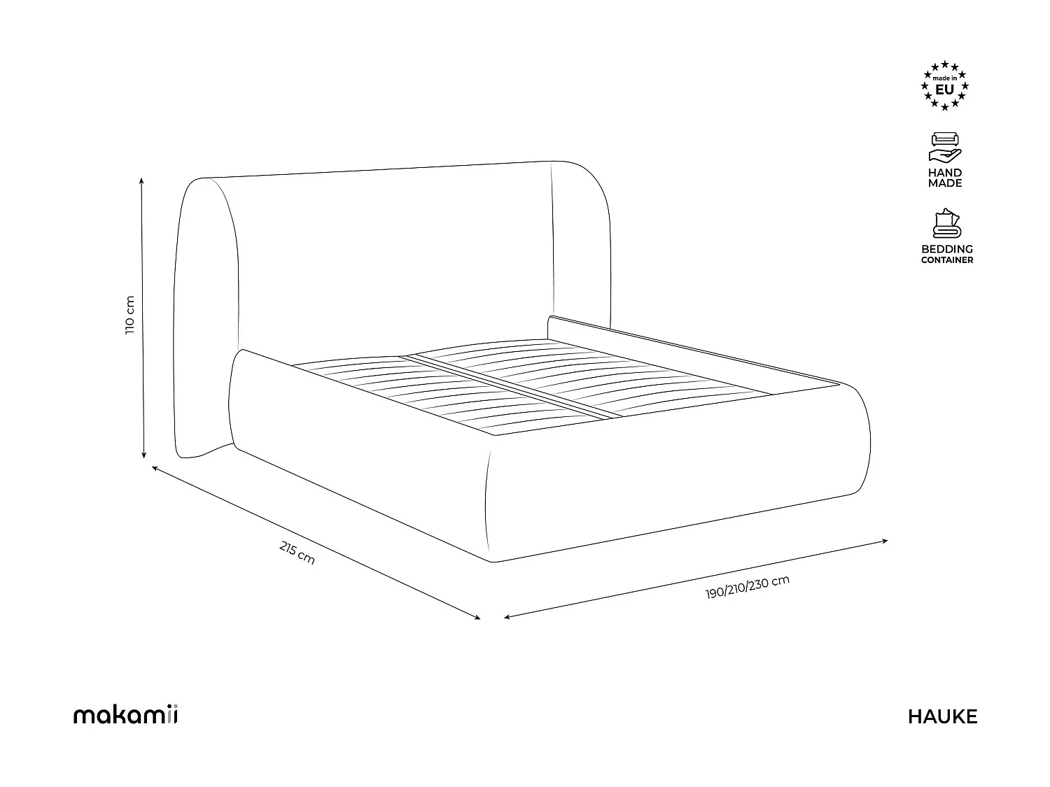Cama com espaço de arrumação 160x200 cm em tecido bouclé - verde garrafa - HAUKE