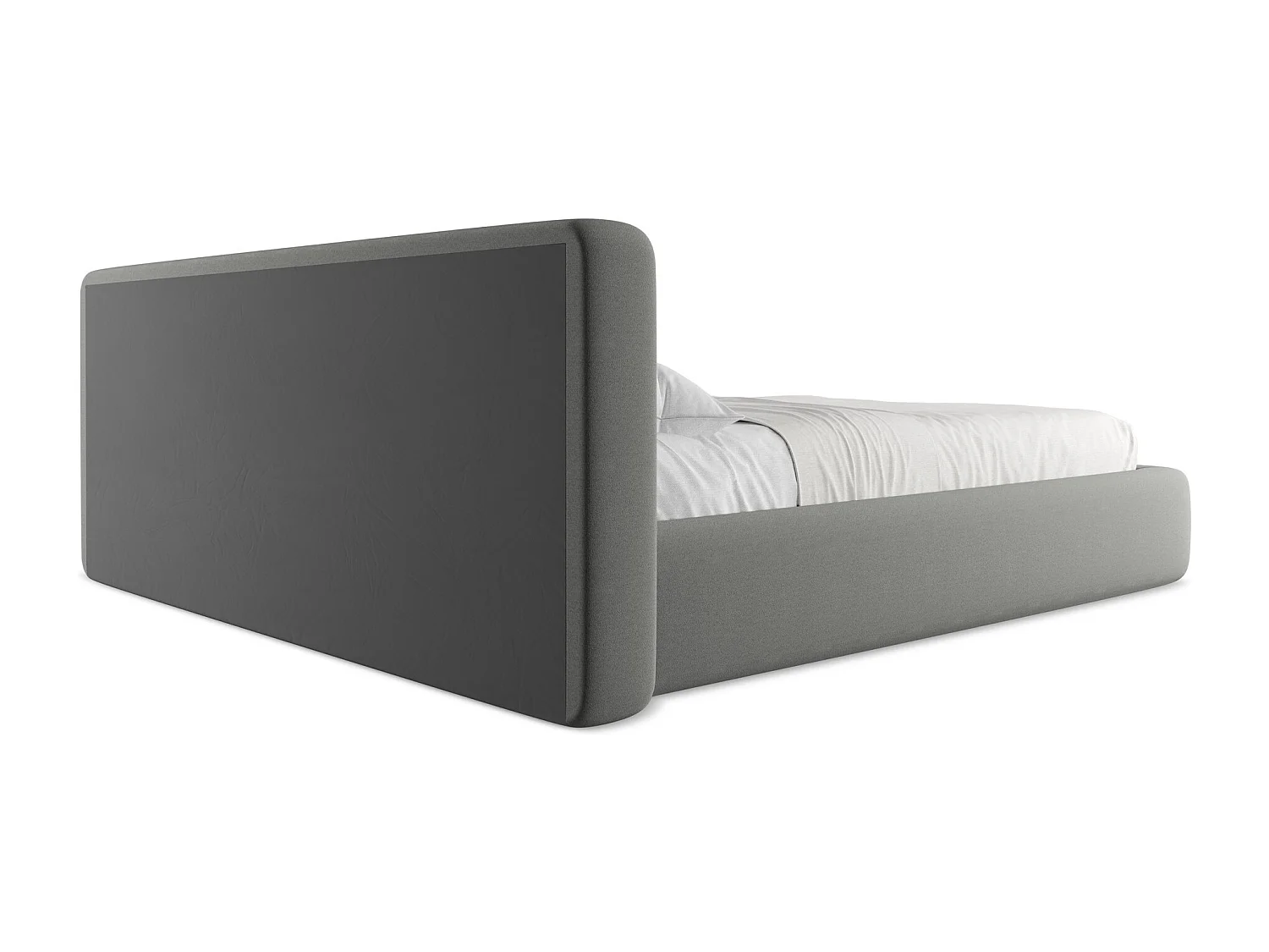 Cama com espaço de arrumação 180x200 cm em tecido bouclé - bege acinzentado - KIANA