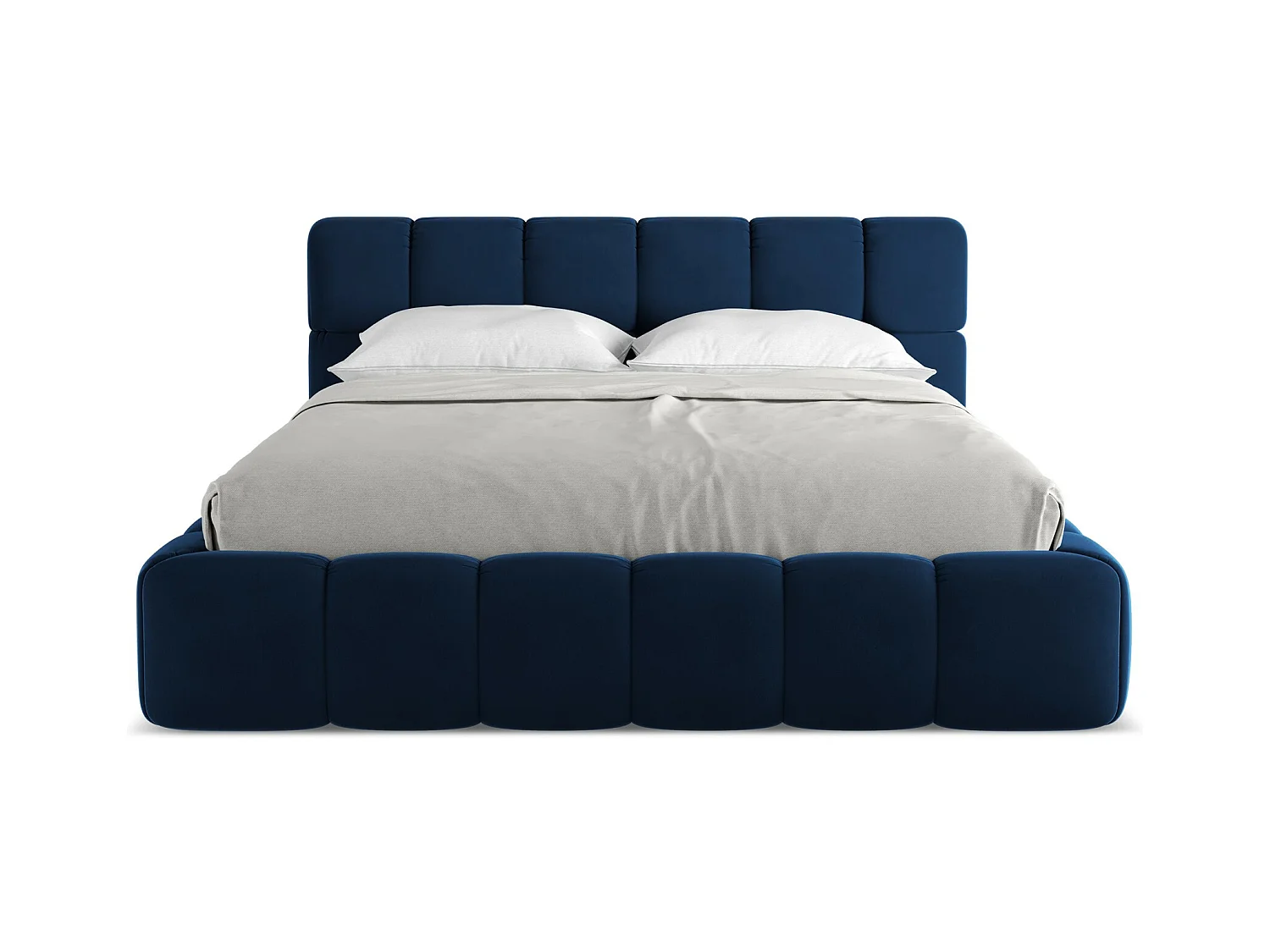 Łóżko 180 x 228 - z weluru - królewski niebieski - NALU