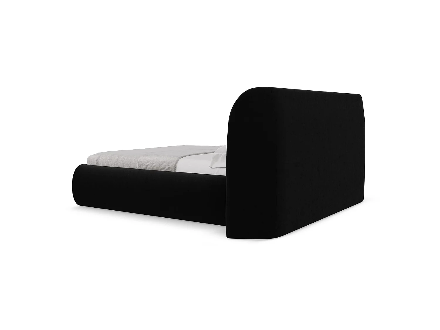 Lit coffre en velours 230 x 215 - noir - TRIESTE