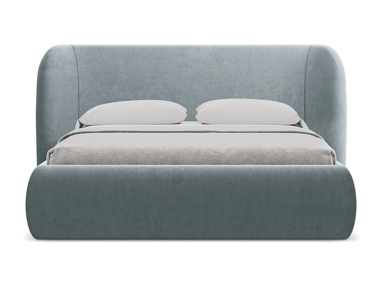 Bed met opbergruimte 190 x 215 - velours - lichtblauw - HAUKE