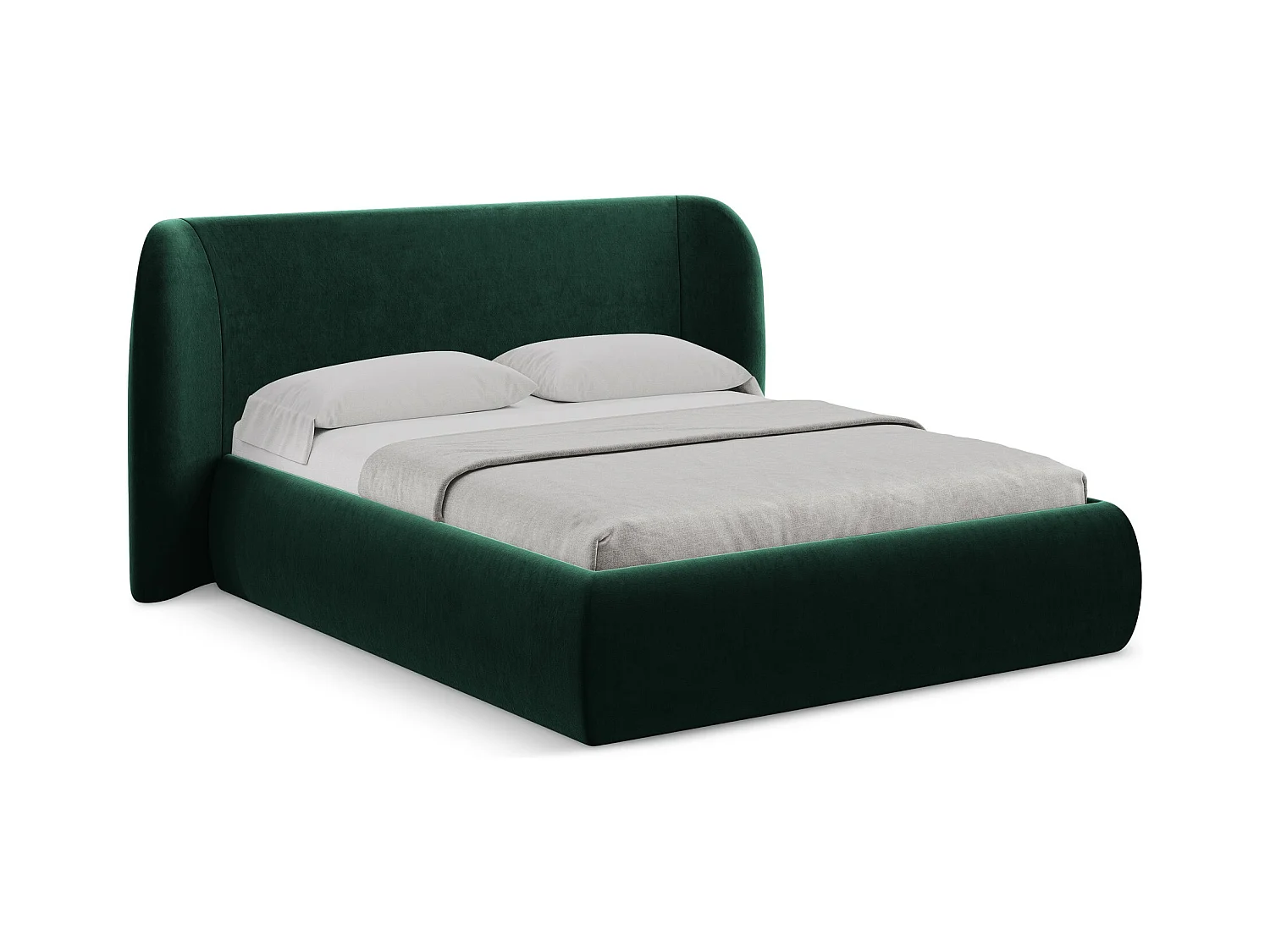 Lit coffre en velours 180 x 200 - bouteille verte - HAUKE