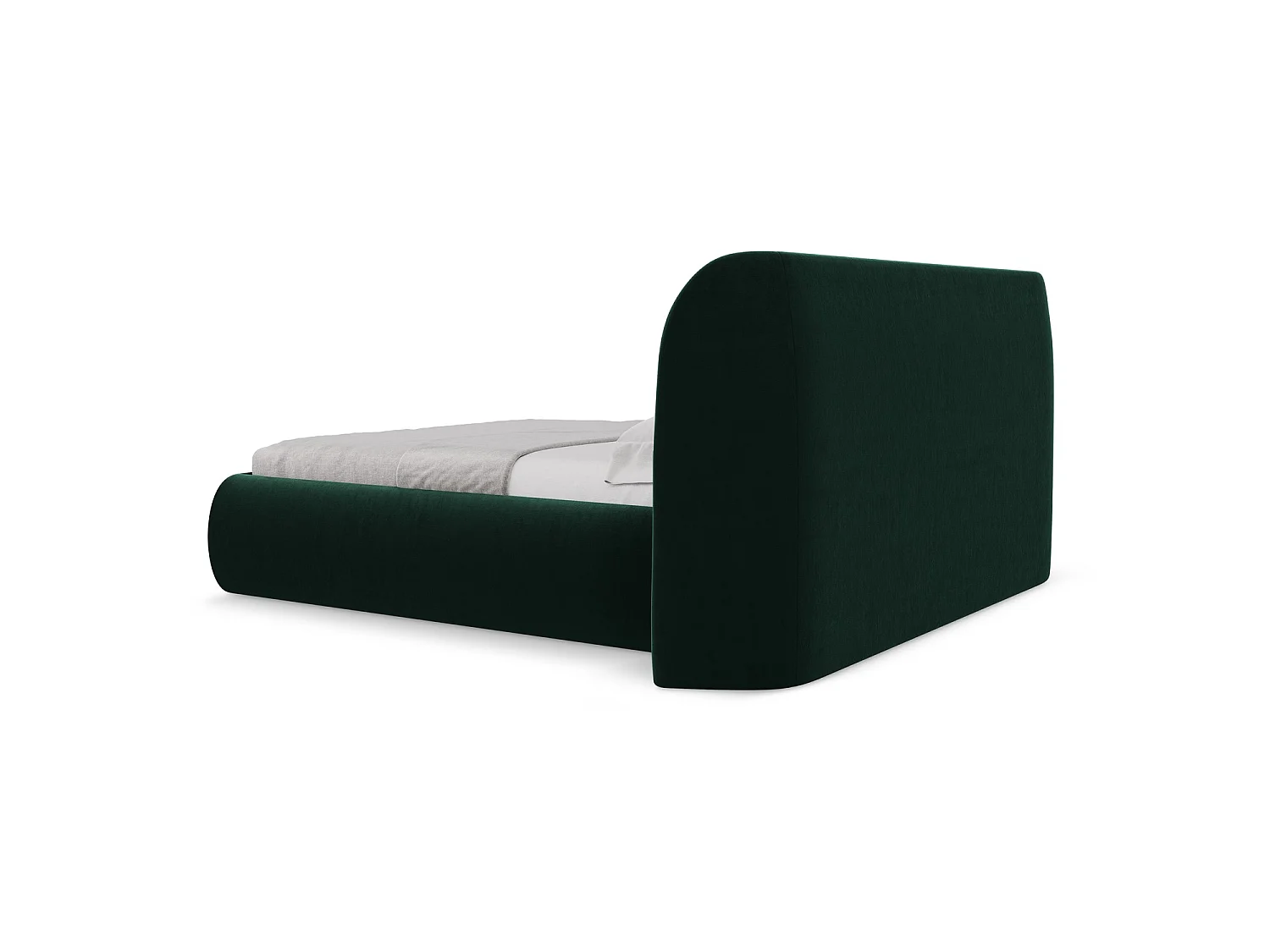 Lit coffre en velours 230 x 215 - bouteille verte - TRIESTE