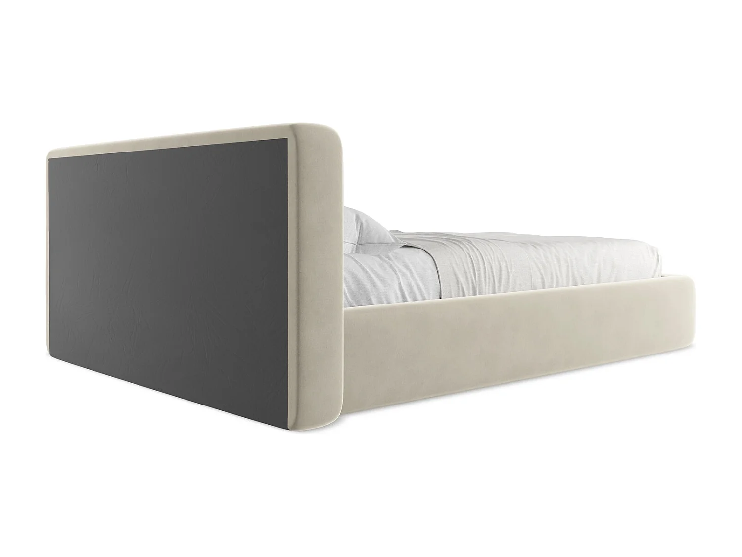 Bed met opbergruimte 180 x 225 - velours - parel - KIANA