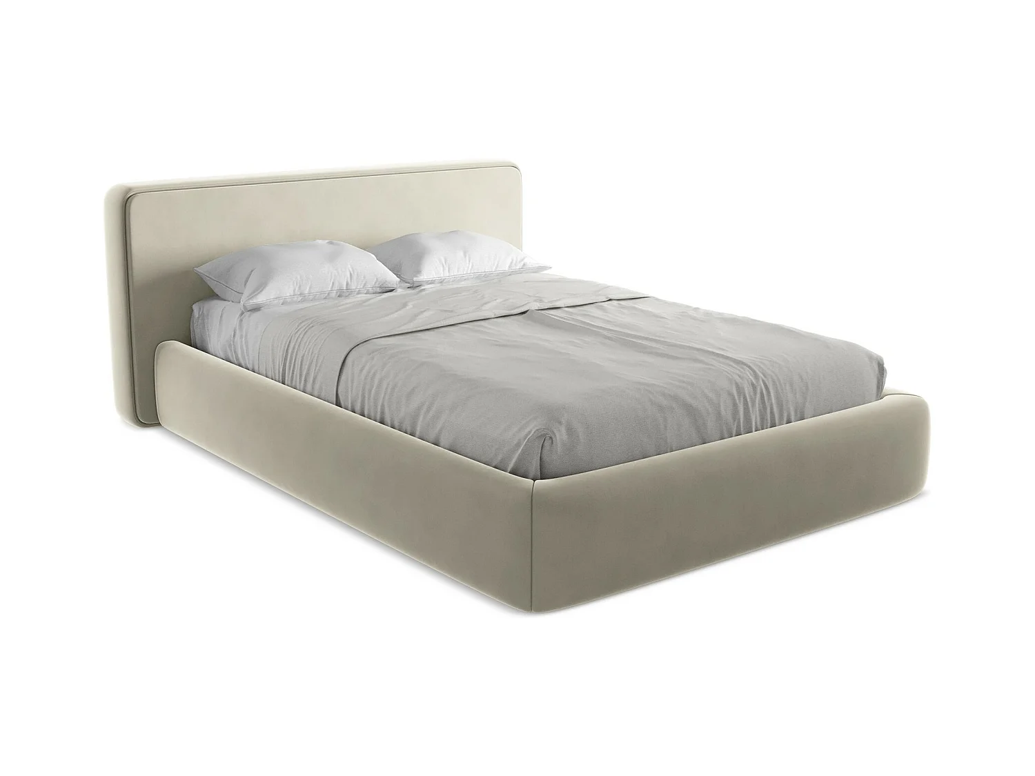 Bed met opbergruimte 180 x 225 - velours - parel - KIANA