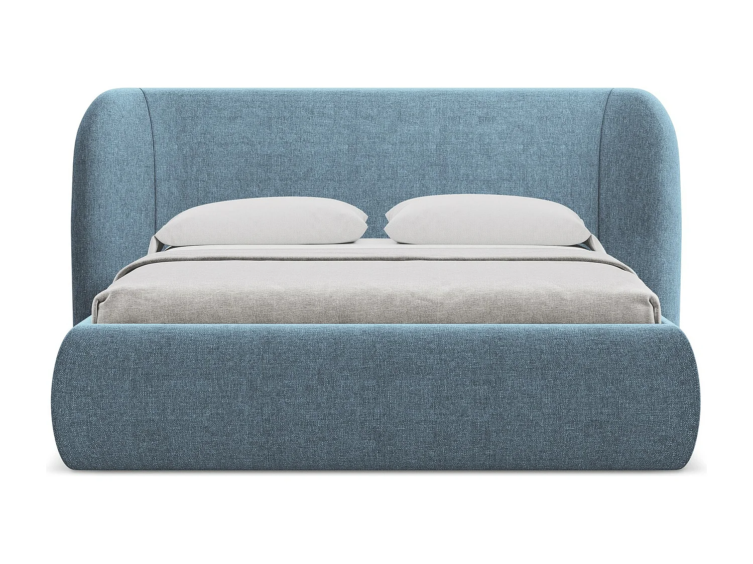 Lit coffre en tissu chenille 180 x 200 - jeans - HAUKE