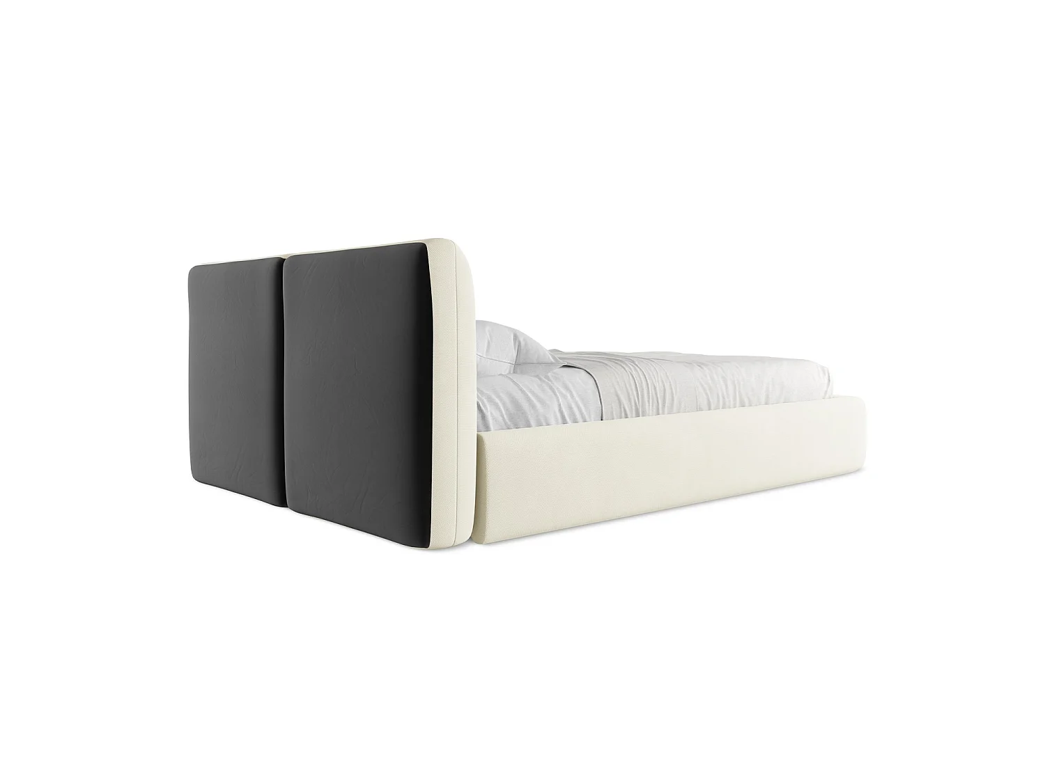 Bett mit Bettkasten - 160 x 228 - Chenille - Beige - MILANO