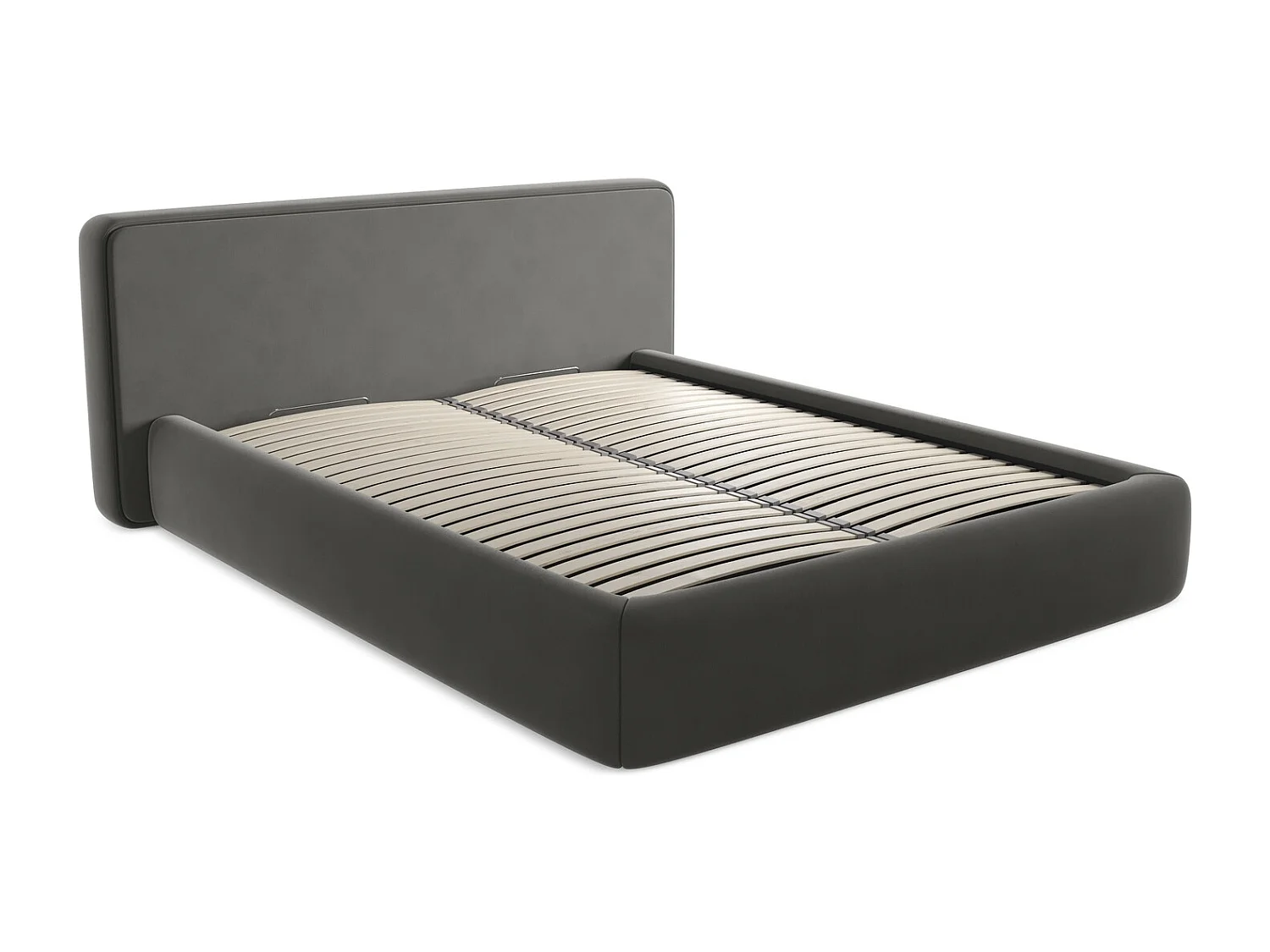 Łóżko 200 x 225 - z weluru - stalowy - KIANA