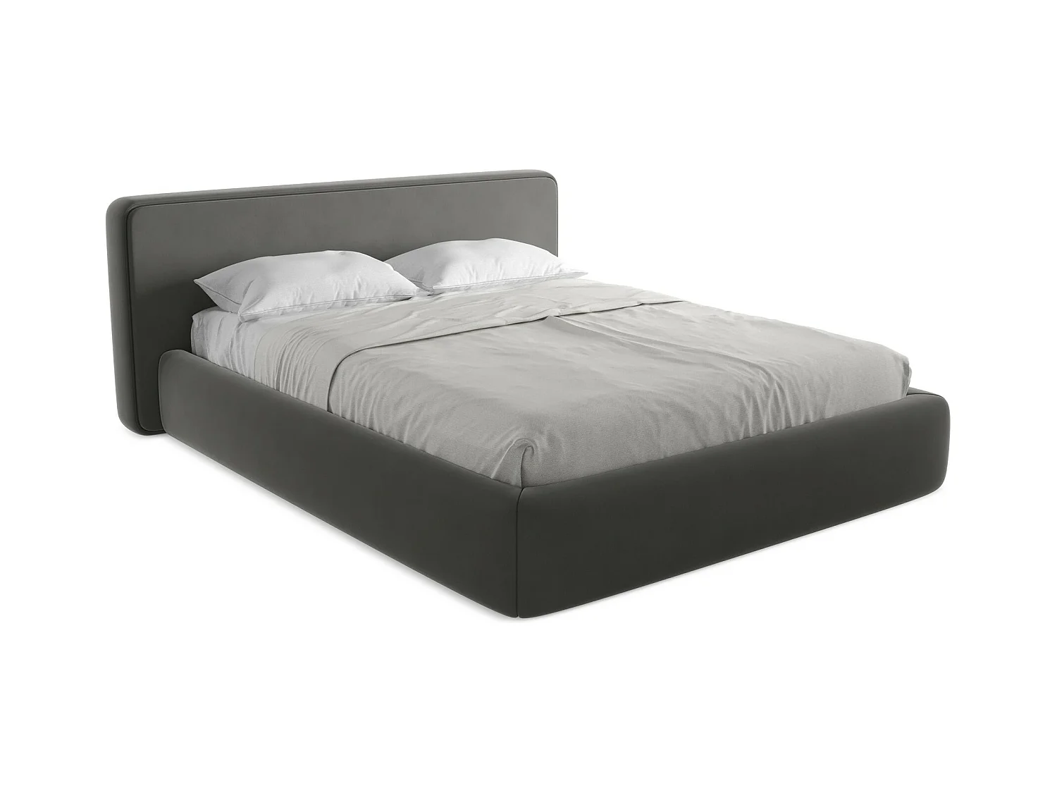Lit coffre en velours 160 x 200 - acier - KIANA