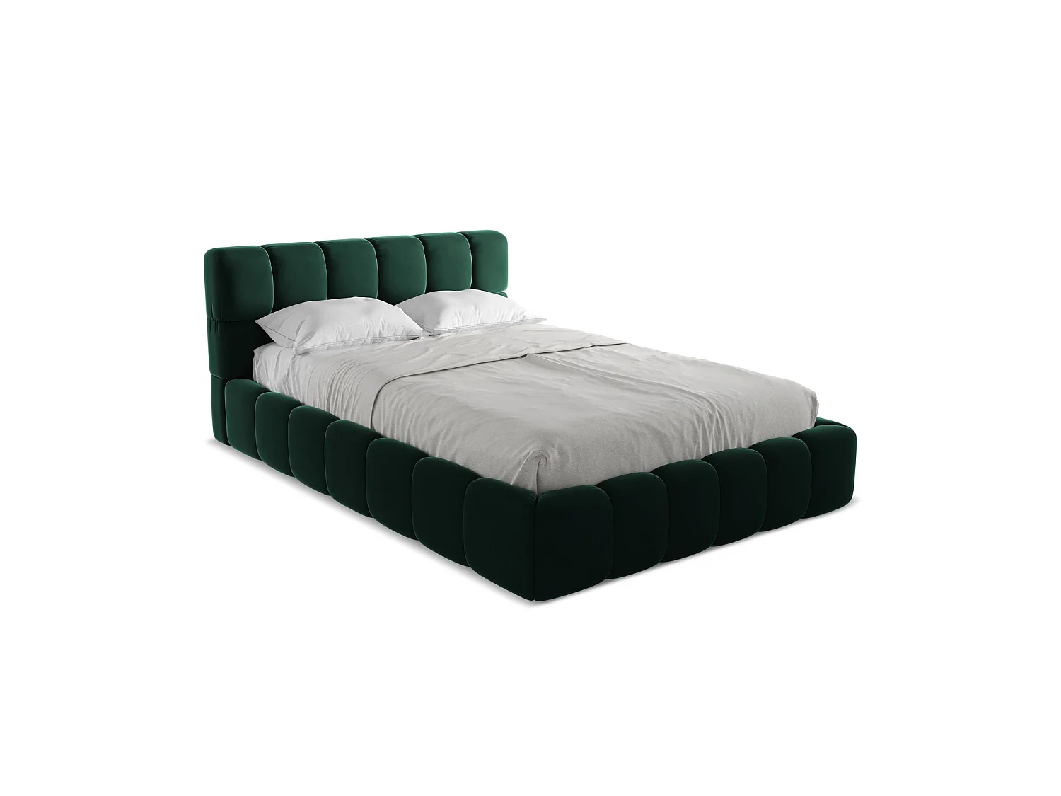 Bed met opbergruimte 160 x 228 - velours - flessengroen - ROMA