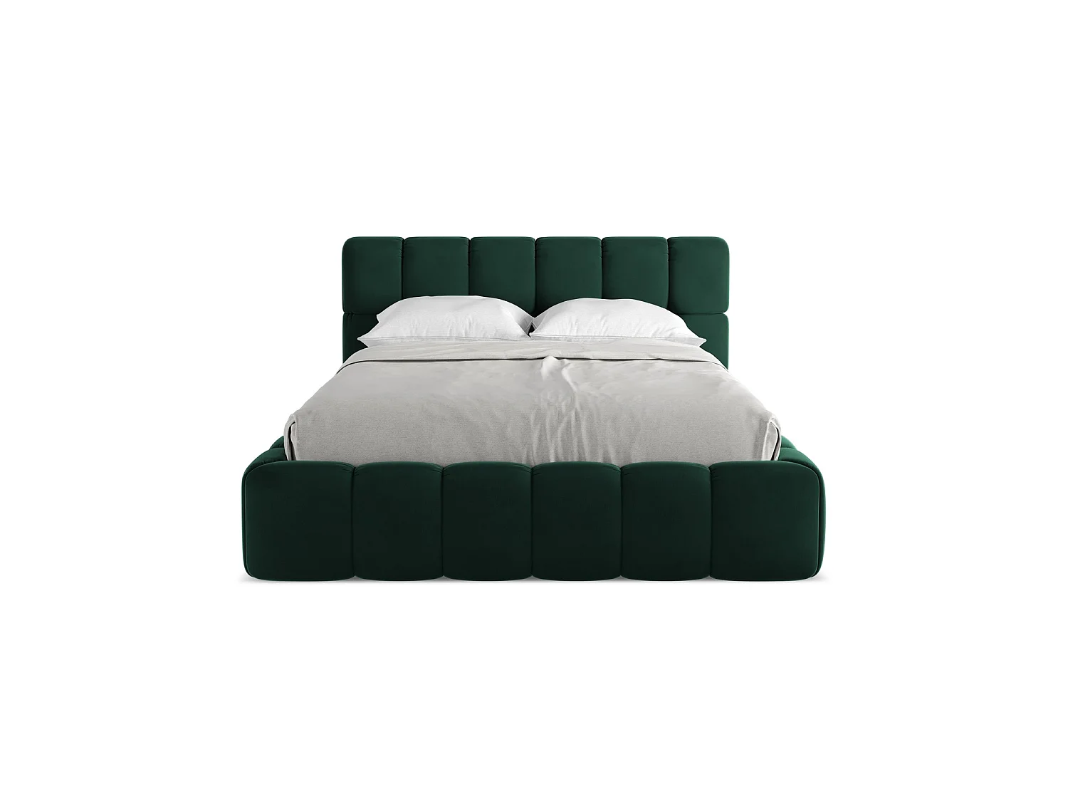 Bed met opbergruimte 160 x 228 - velours - flessengroen - ROMA