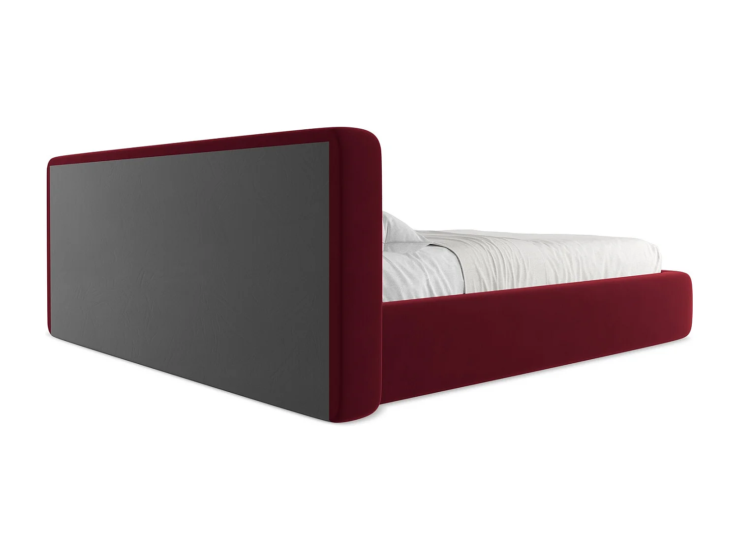 Bed met opbergruimte 220 x 225 - velours - bourgondië - KIANA