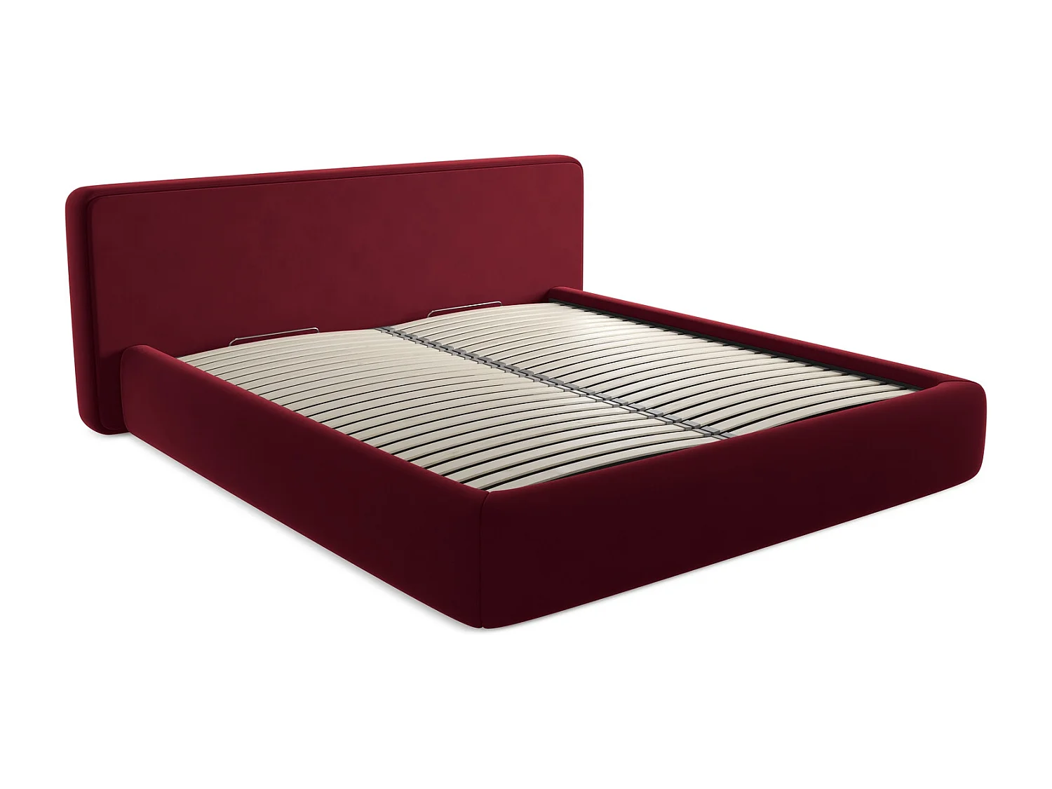 Cama com espaço de arrumação 180x200 cm em veludo - borgonha - KIANA