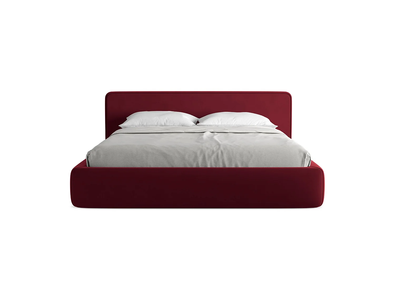 Lit coffre en velours 220 x 225 - bourgogne - FIRENZE