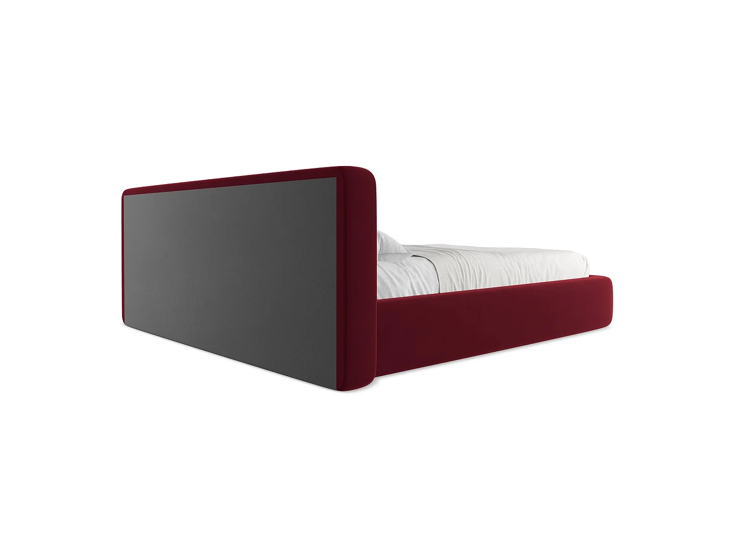 Lit coffre en velours 220 x 225 - bourgogne - FIRENZE