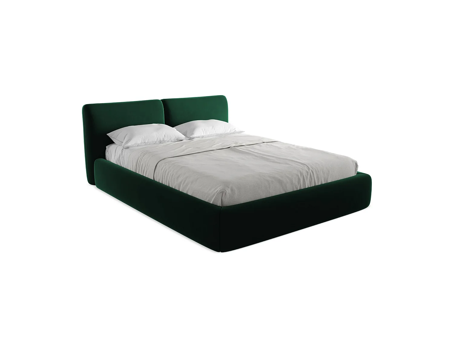 Lit coffre en velours 180 x 228 - bouteille verte - MILANO
