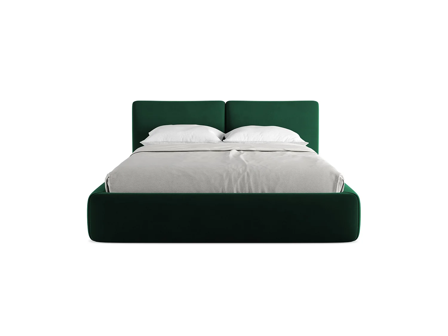 Lit coffre en velours 180 x 228 - bouteille verte - MILANO